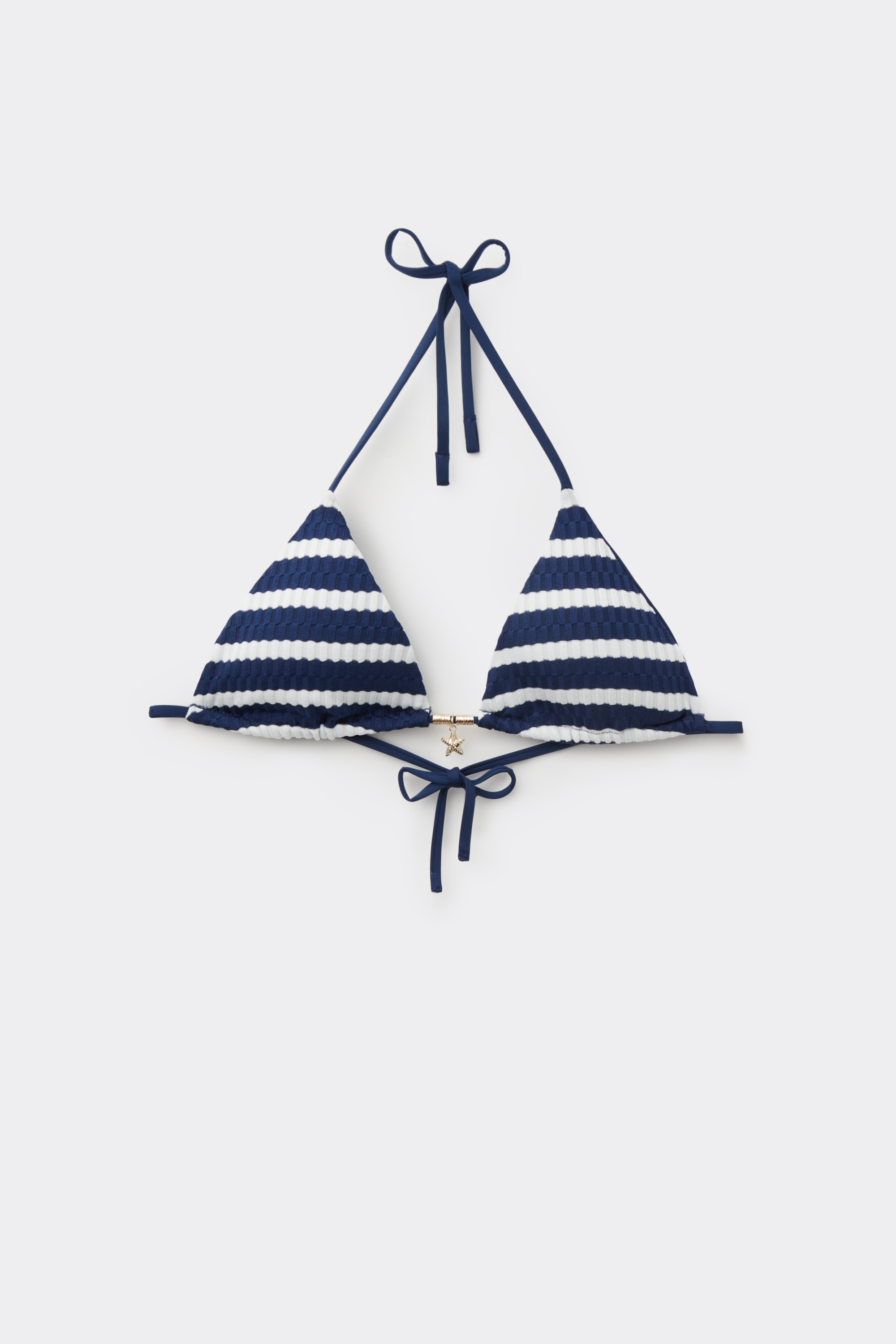 Haut de Bikini Triangle Rembourrage Amovible Rayures Matelot