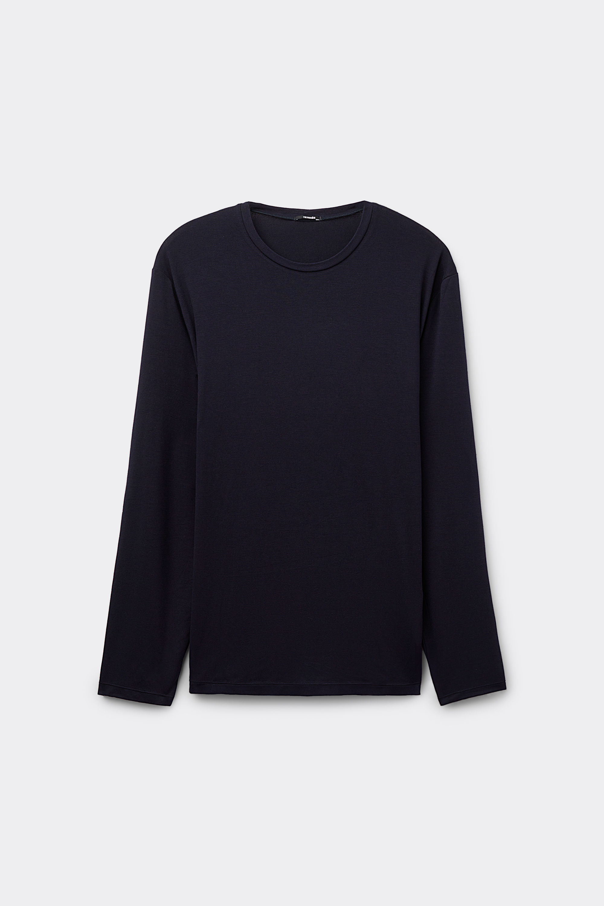Long-Sleeved Crew-Neck Viscose Top