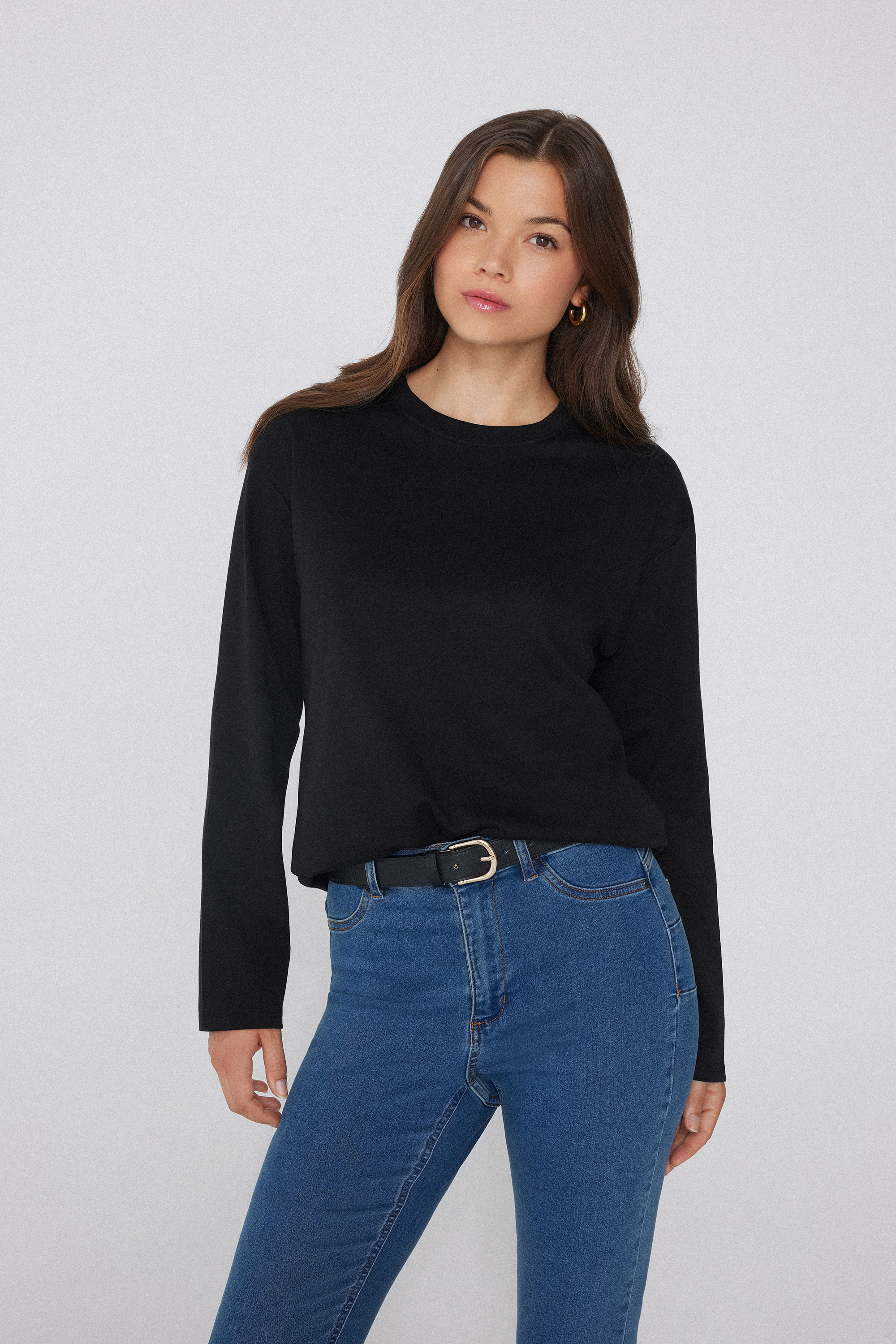 Long Sleeve Crewneck 100% Mid-Weight Cotton Sweater