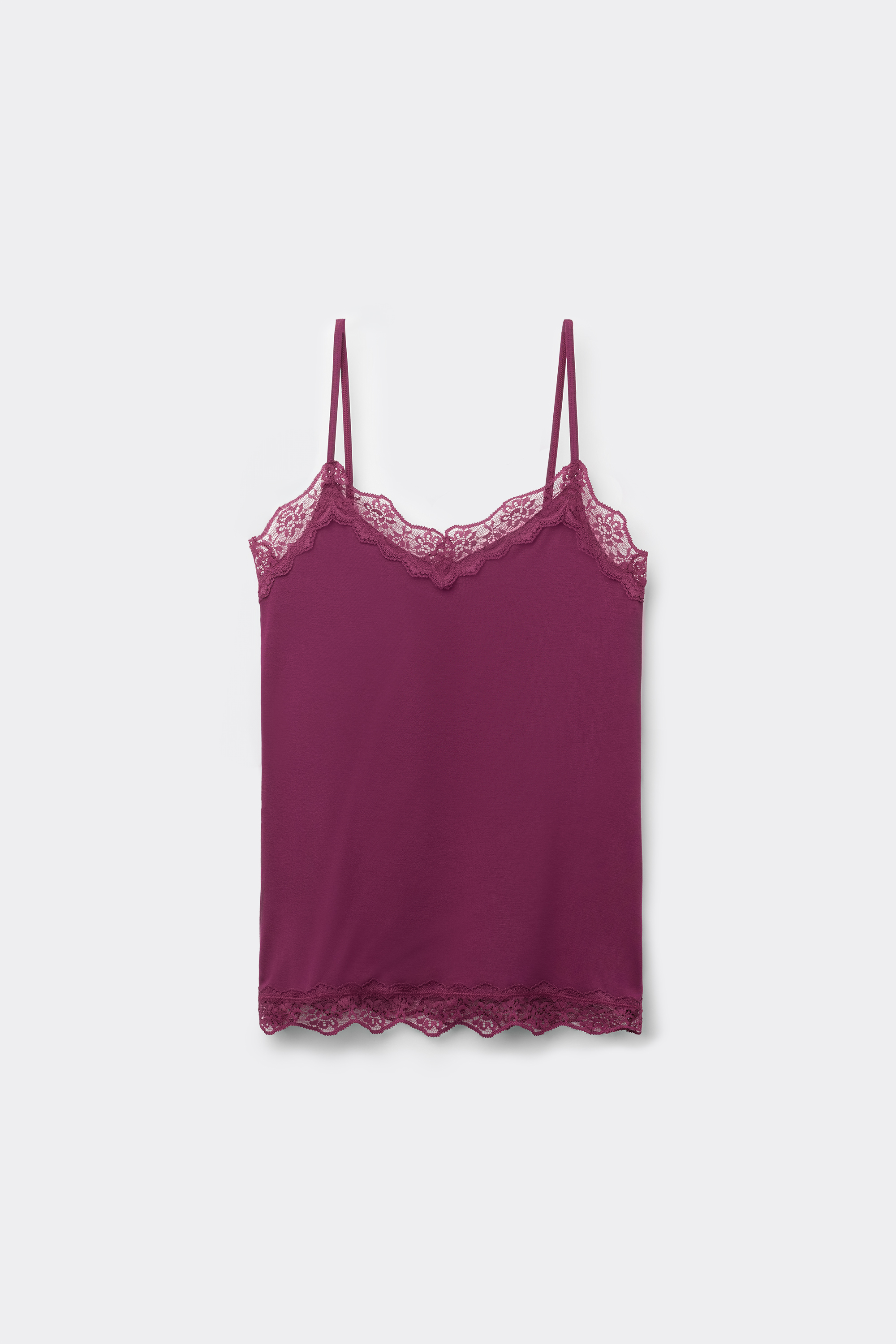 V-Neck Viscose Camisole with Lace