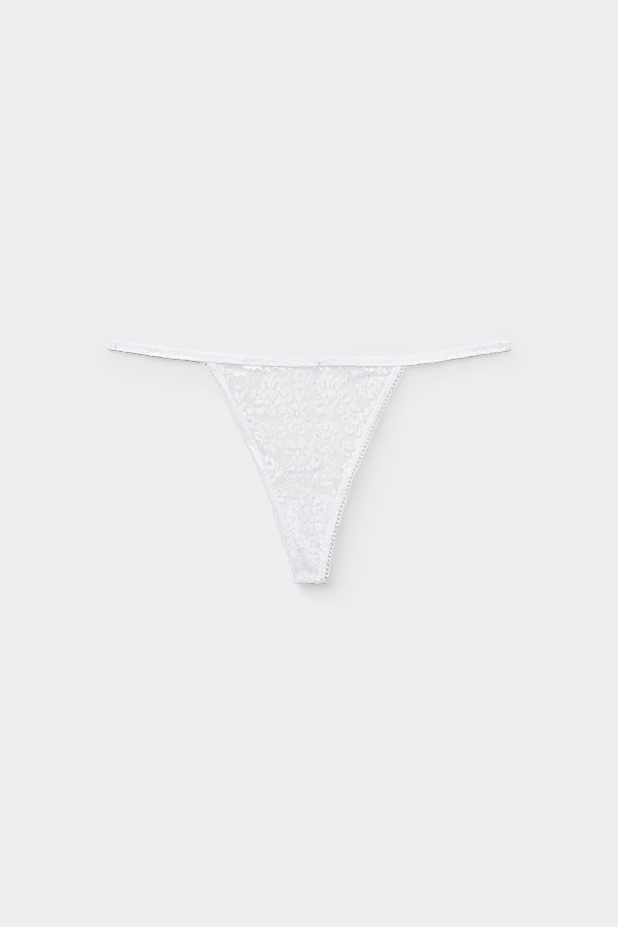 G-String with Thin Tanga-Style Panel in Recycled Lace