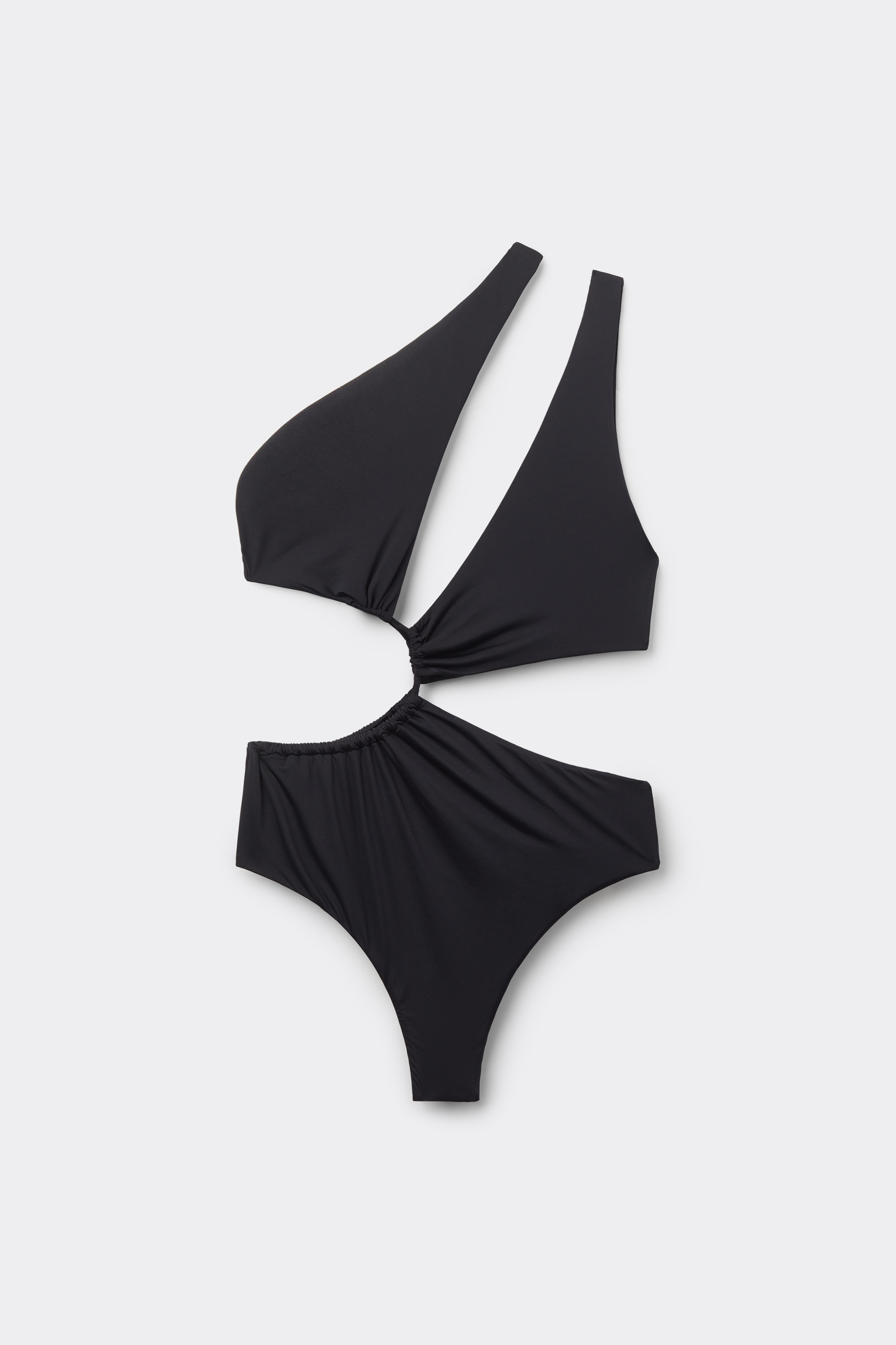 Recycled Non-Padded One-Piece Swimsuit with Cut-Out and Drawstring