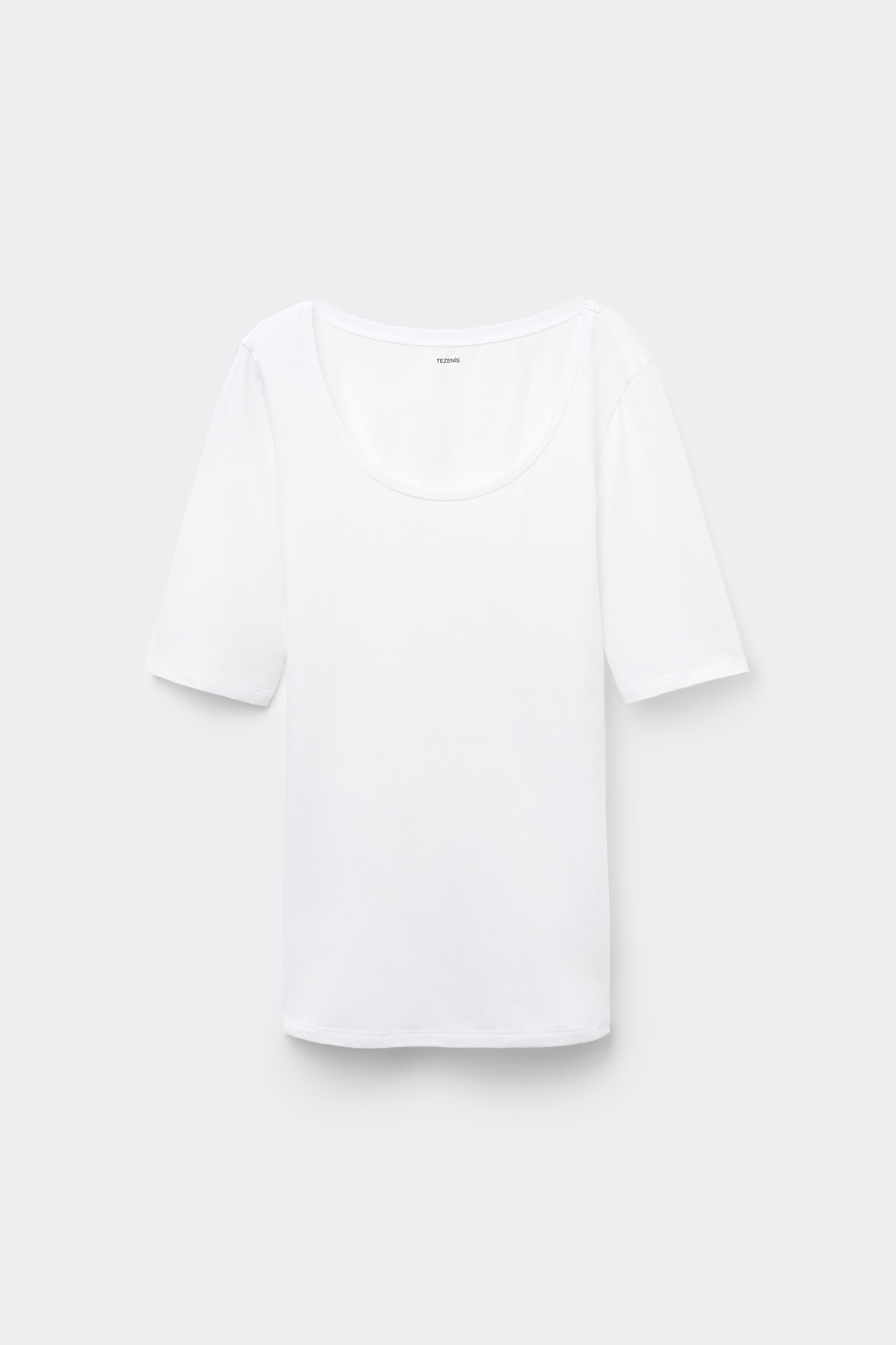 Short-Sleeved Organic Cotton Scoop-Neck Top