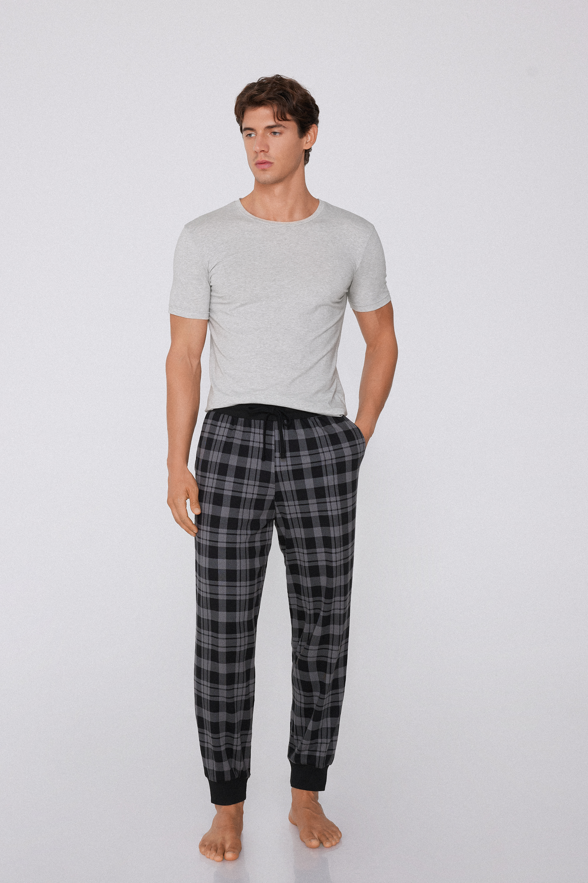 Printed Heavy Cotton Jogger Pants with Pockets