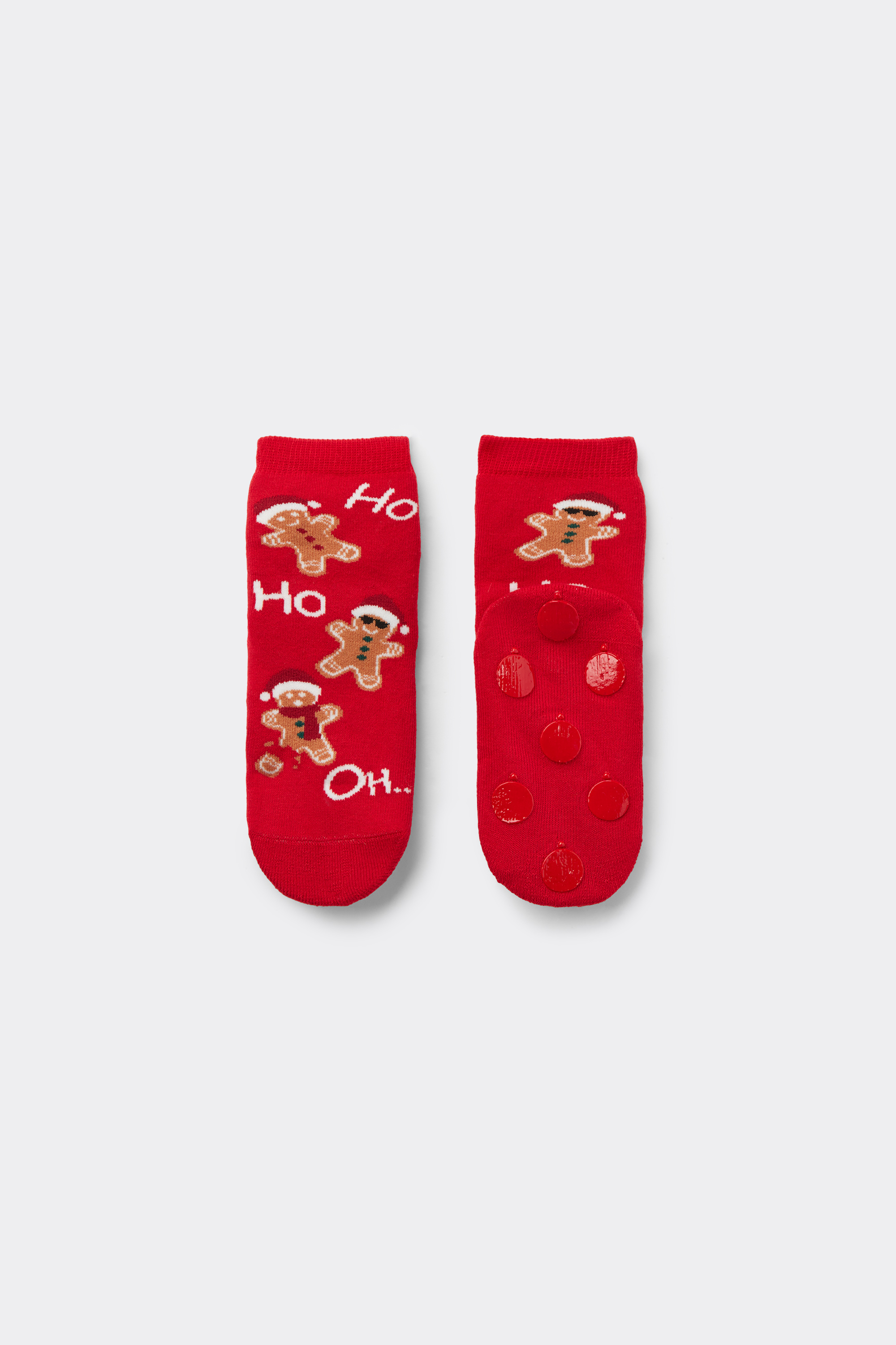 Kids&rsquo; Unisex Short Non-Slip Socks with Christmas Print