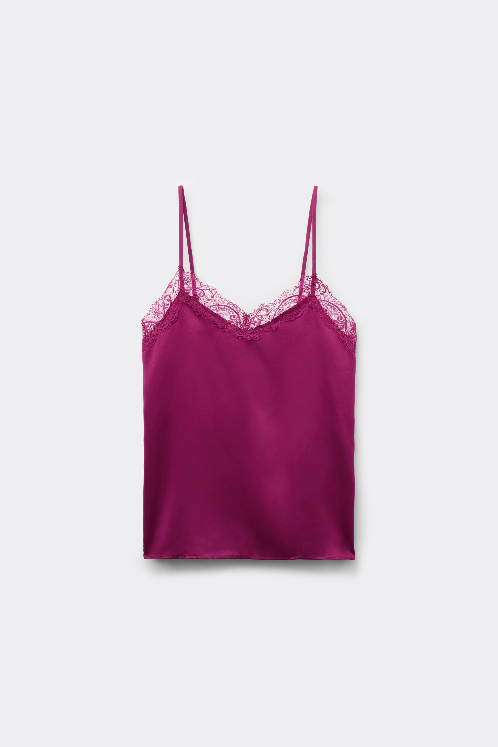 Top de Al&ccedil;as Finas em Cetim e Renda