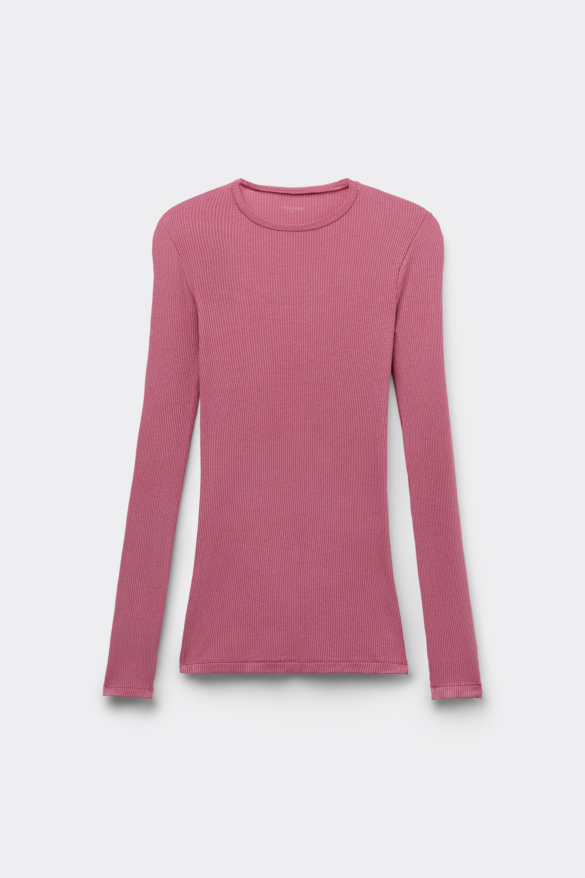Long Sleeve Round Neck Ribbed Top