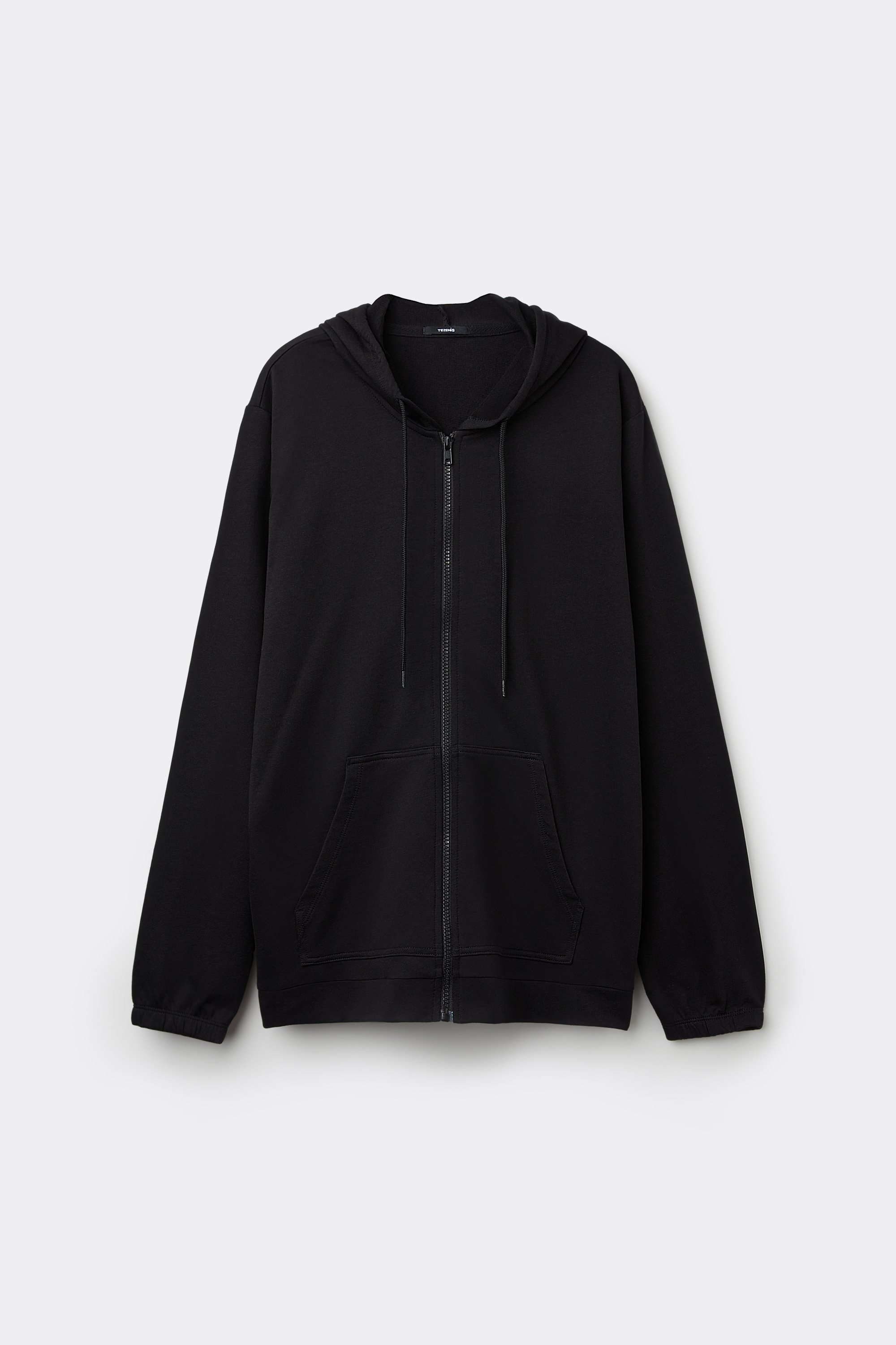 Felpa Leggera Cappuccio con Zip e Coulisse