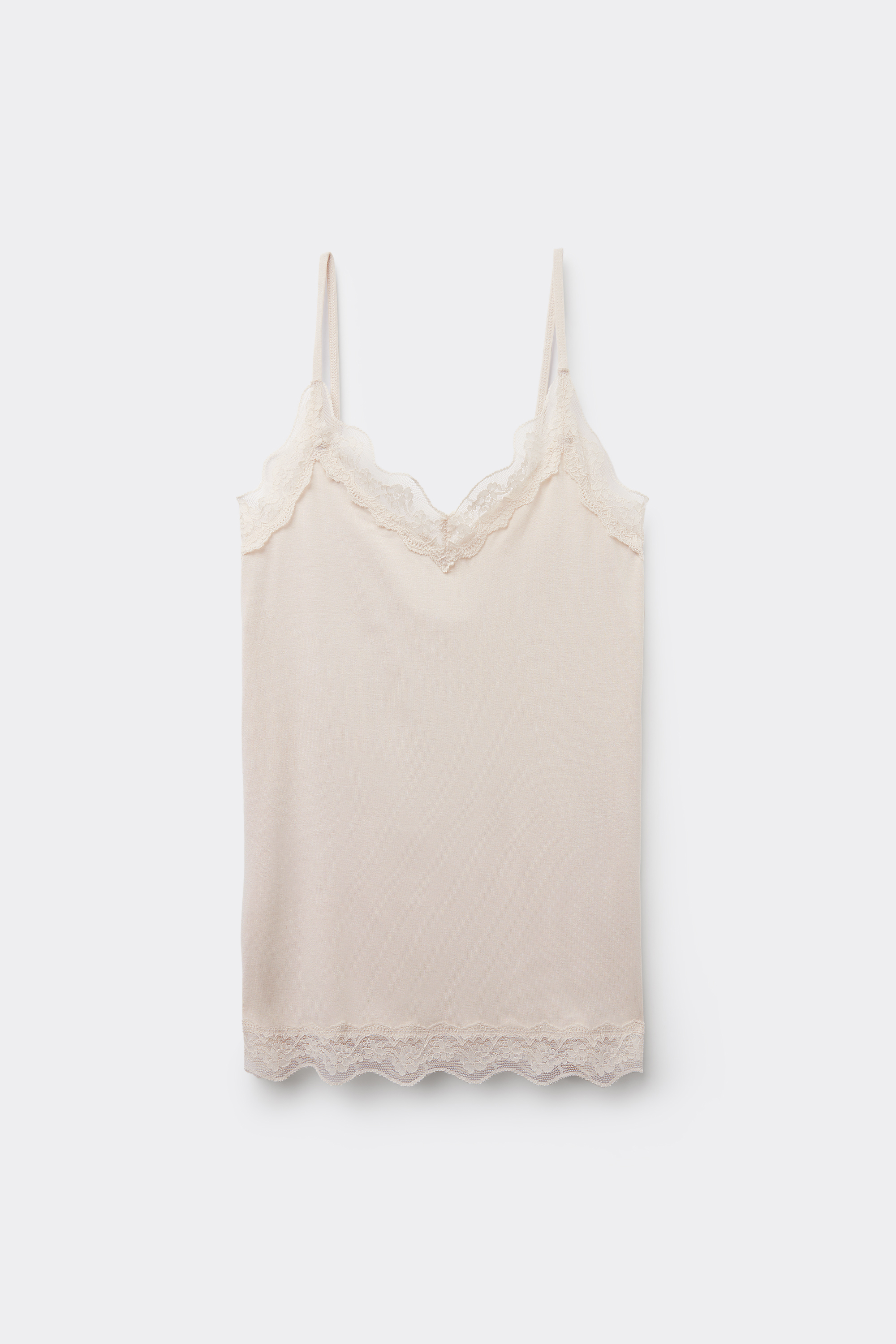 V-Neck Viscose Camisole with Lace