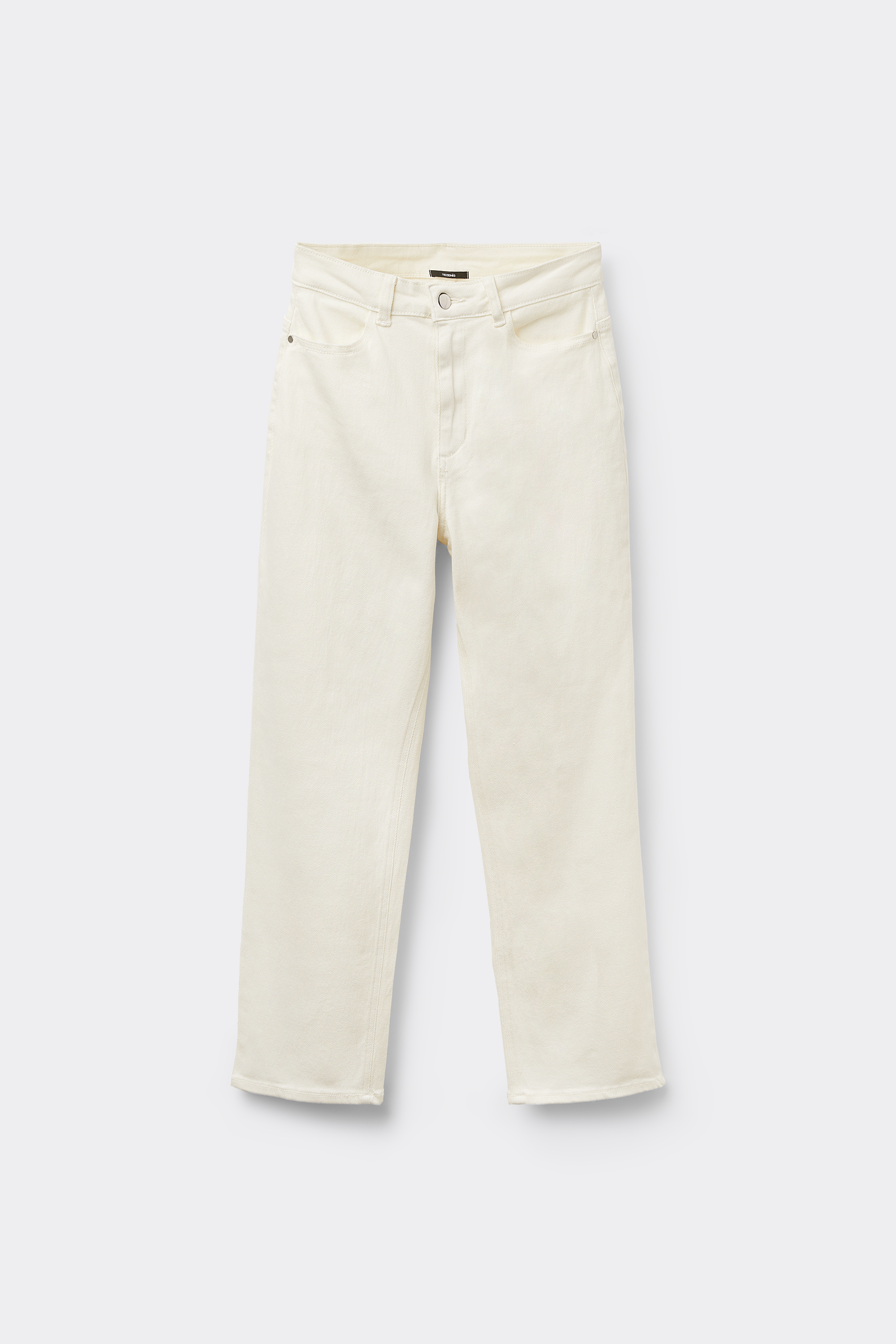 Straight-Fit High-Waist Denim Jeans with Pockets