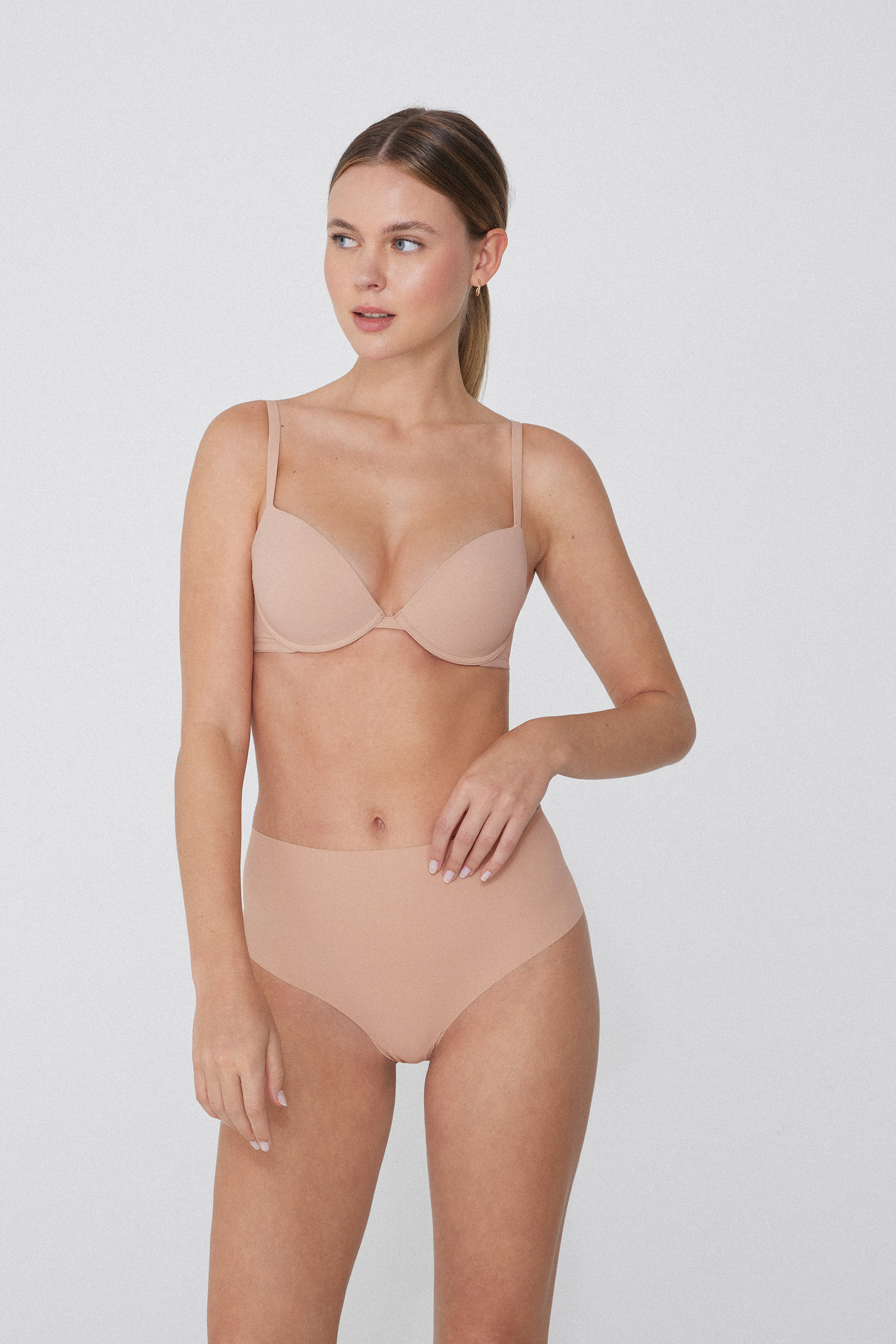 Recycled Microfiber High-Waisted Laser-Cut Brazilian Panties