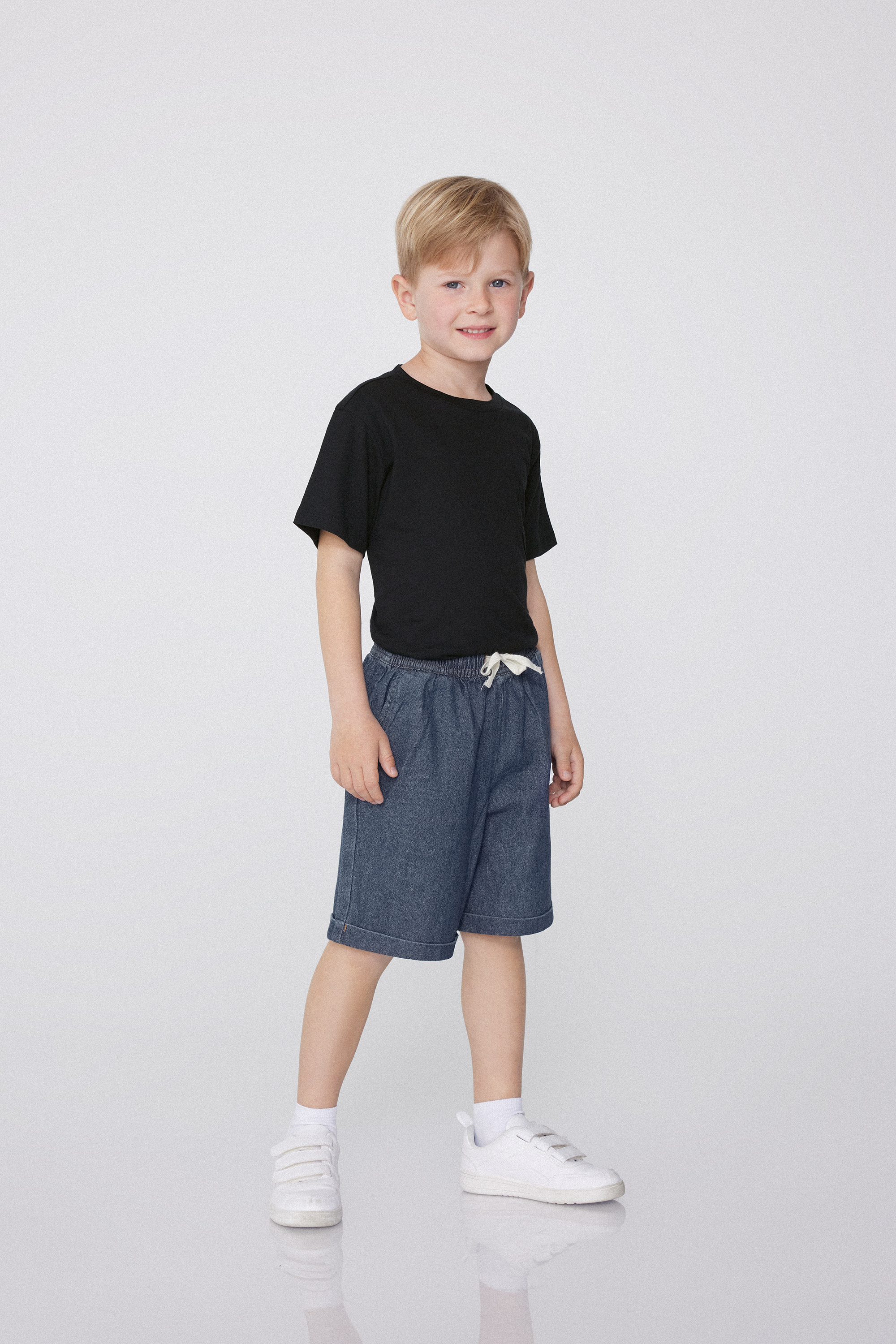 Short Denim Gar&ccedil;on Cordon de Serrage