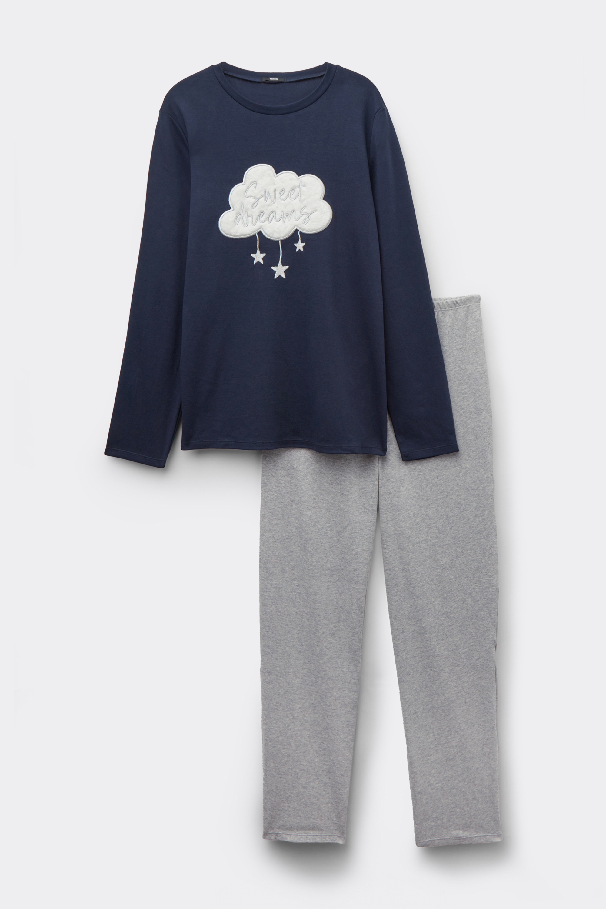 Long Heavy Cotton Pyjamas with Cloud Patch