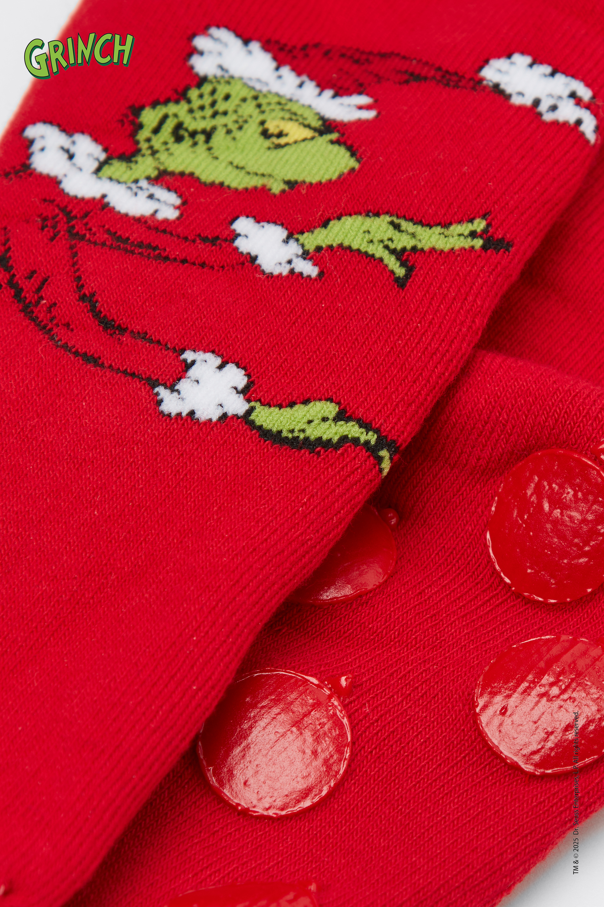 Unisex Kids&rsquo; Short Non-Slip Grinch Print Socks