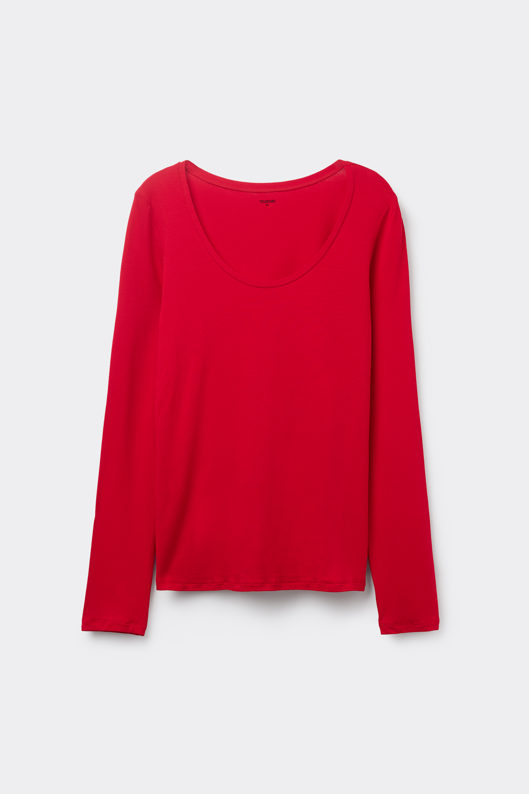 Long Sleeve Scoop Neck Viscose Top