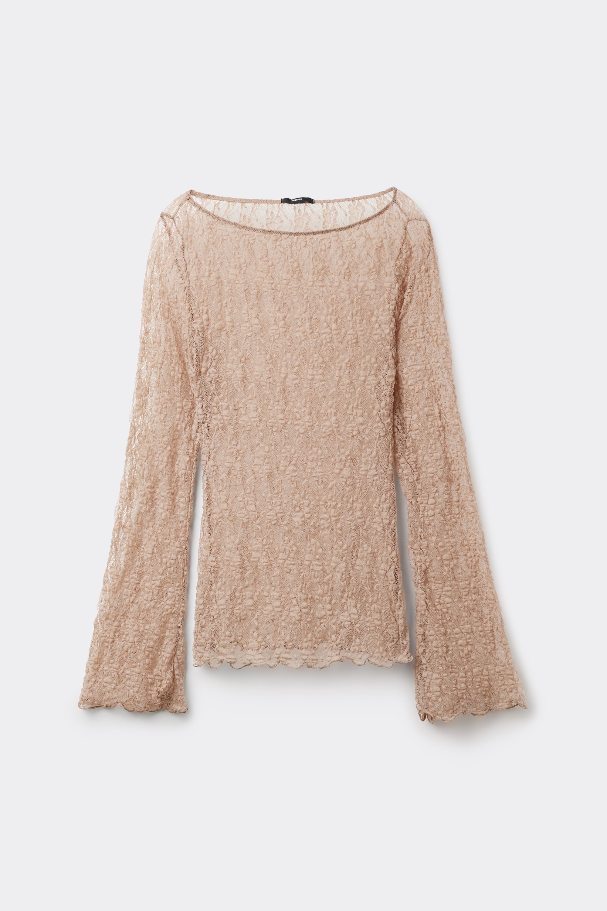 Weites Langarmshirt aus Spitze