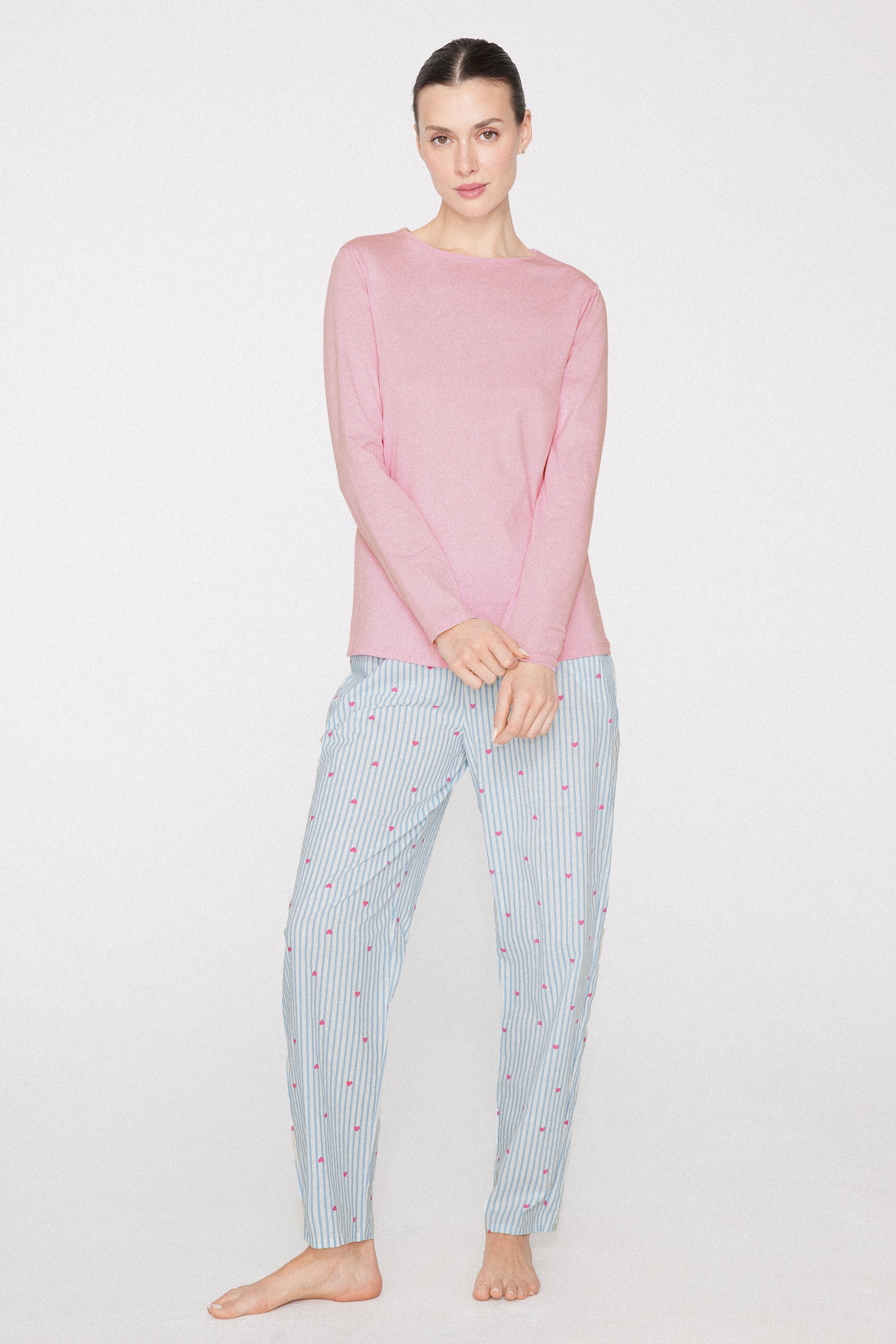 Maglia Maniche Lunghe Girocollo in 100% Cotone