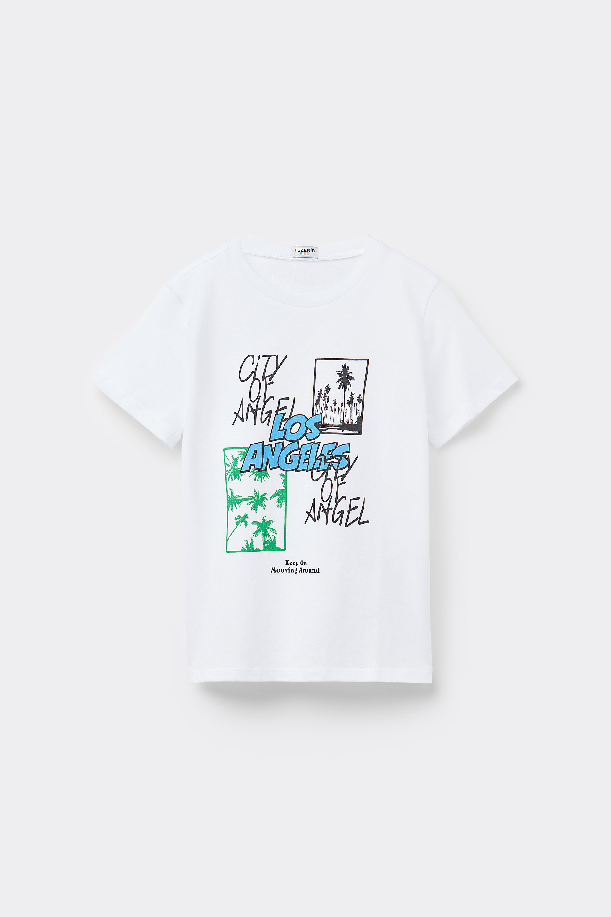 Round-Neck Printed Cotton Top