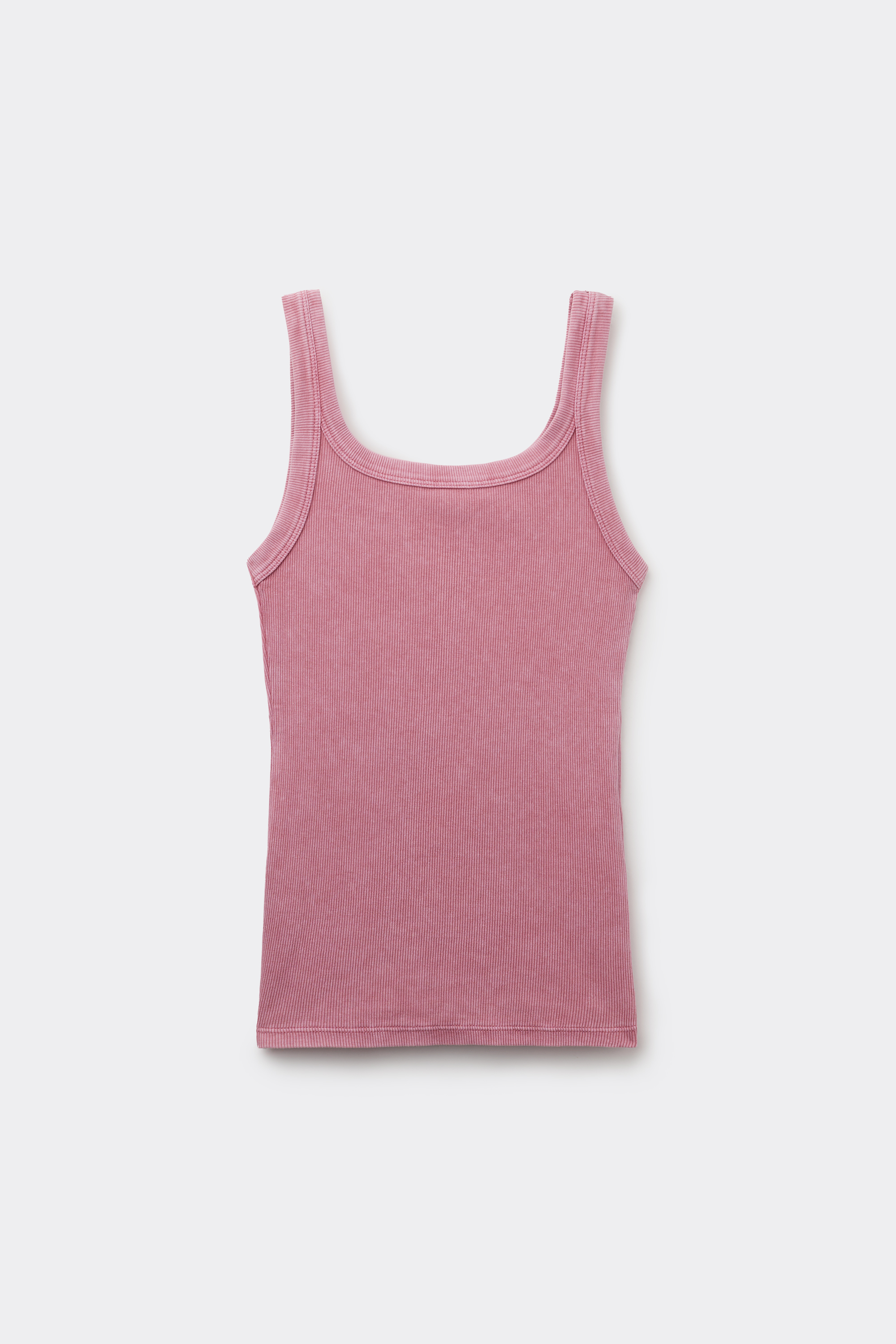 Faded Ribbed Camisole with Wide Shoulder Straps