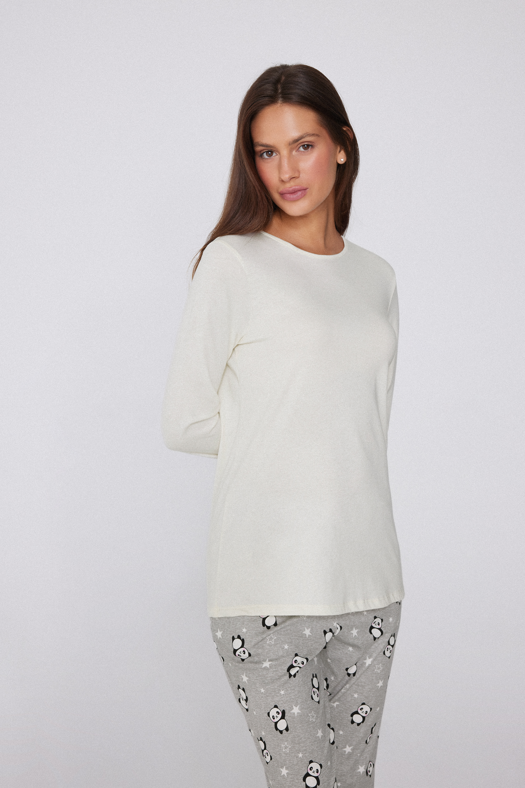 Long Sleeve Crew Neck Sweater in 100% Cotton