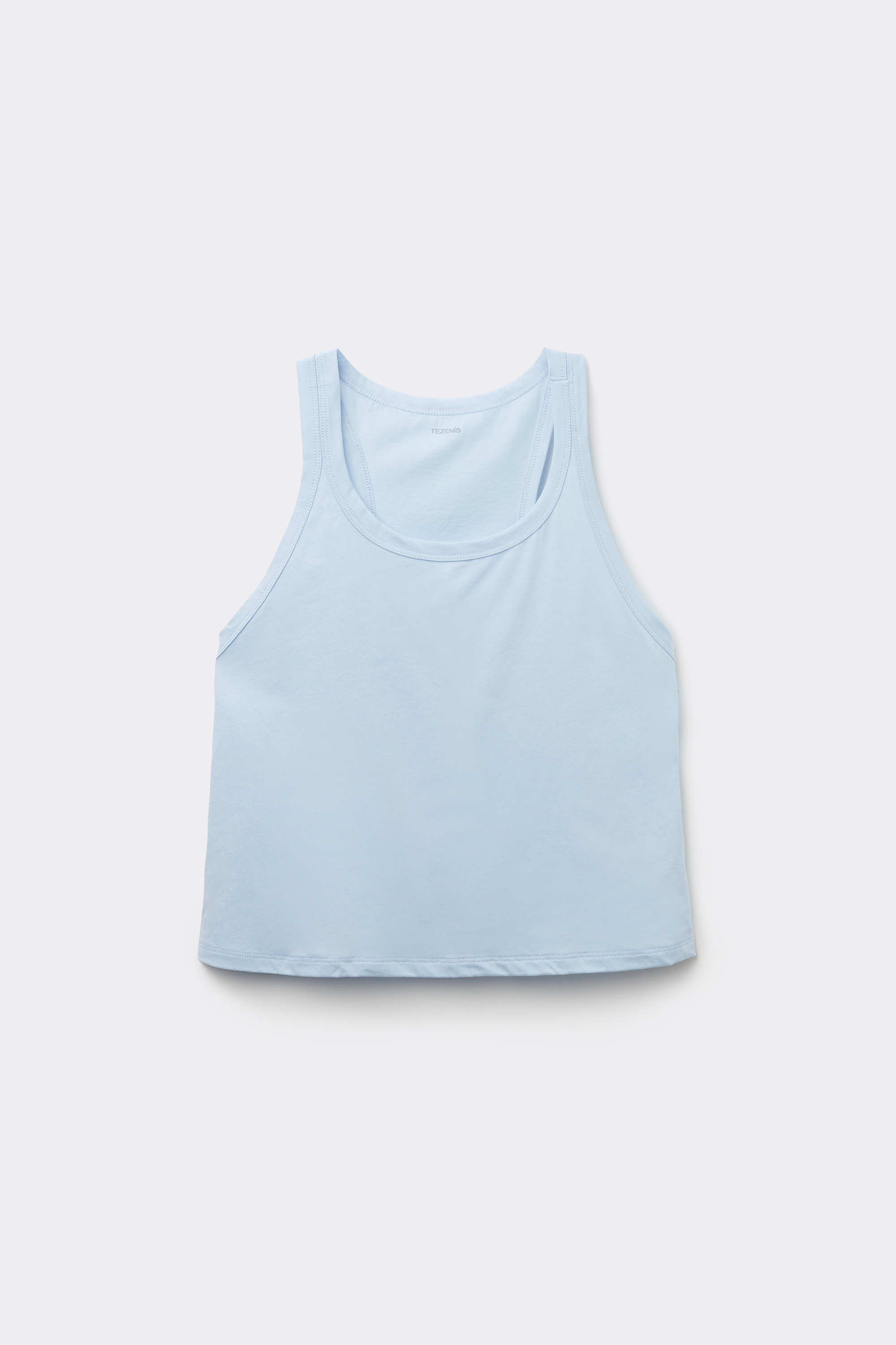 Short Cotton Vest Top with Wide Shoulder Straps