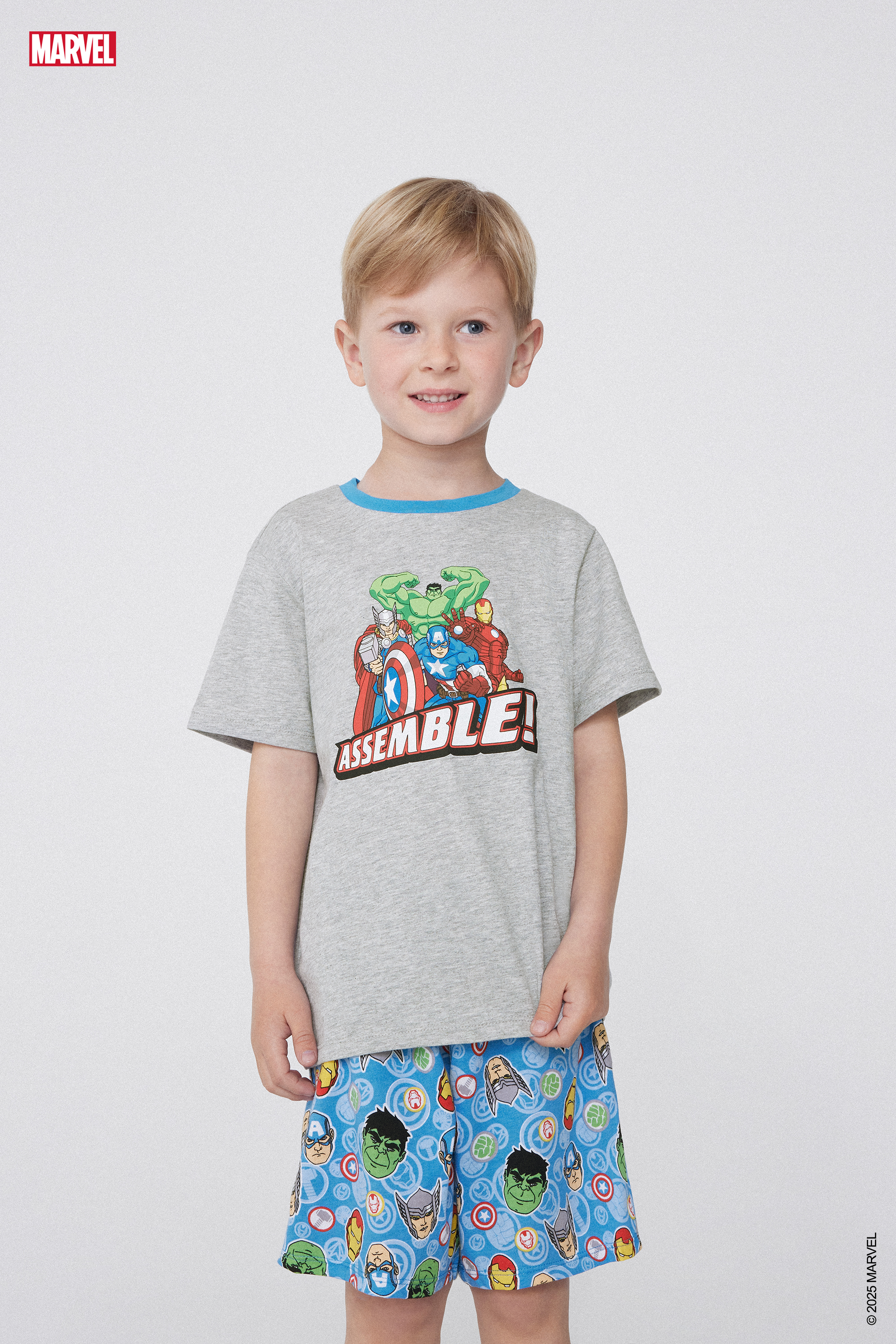 Pyjama Court en Coton Imprim&eacute; Marvel Avengers Gar&ccedil;on