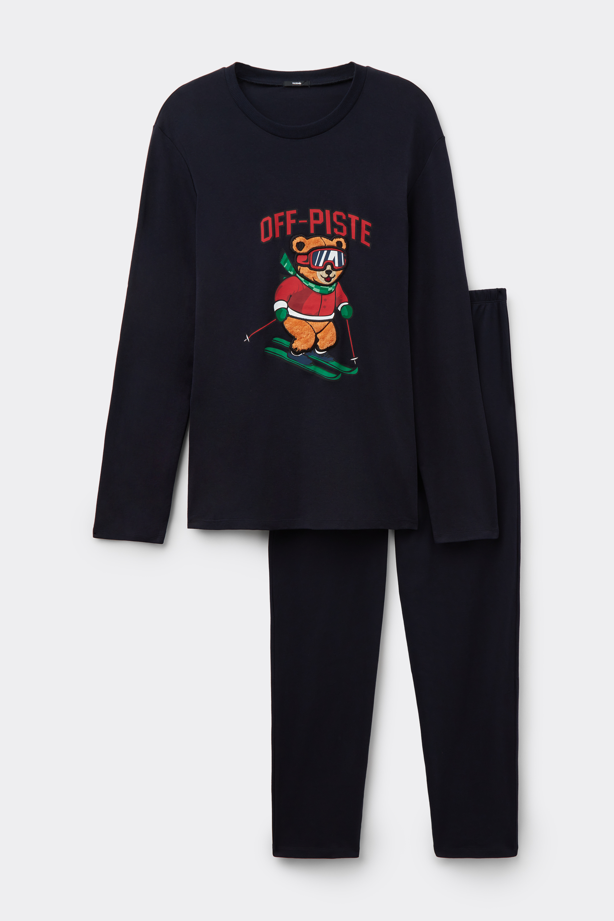 &ldquo;Off piste&rdquo; Print Full Length Cotton Pajamas