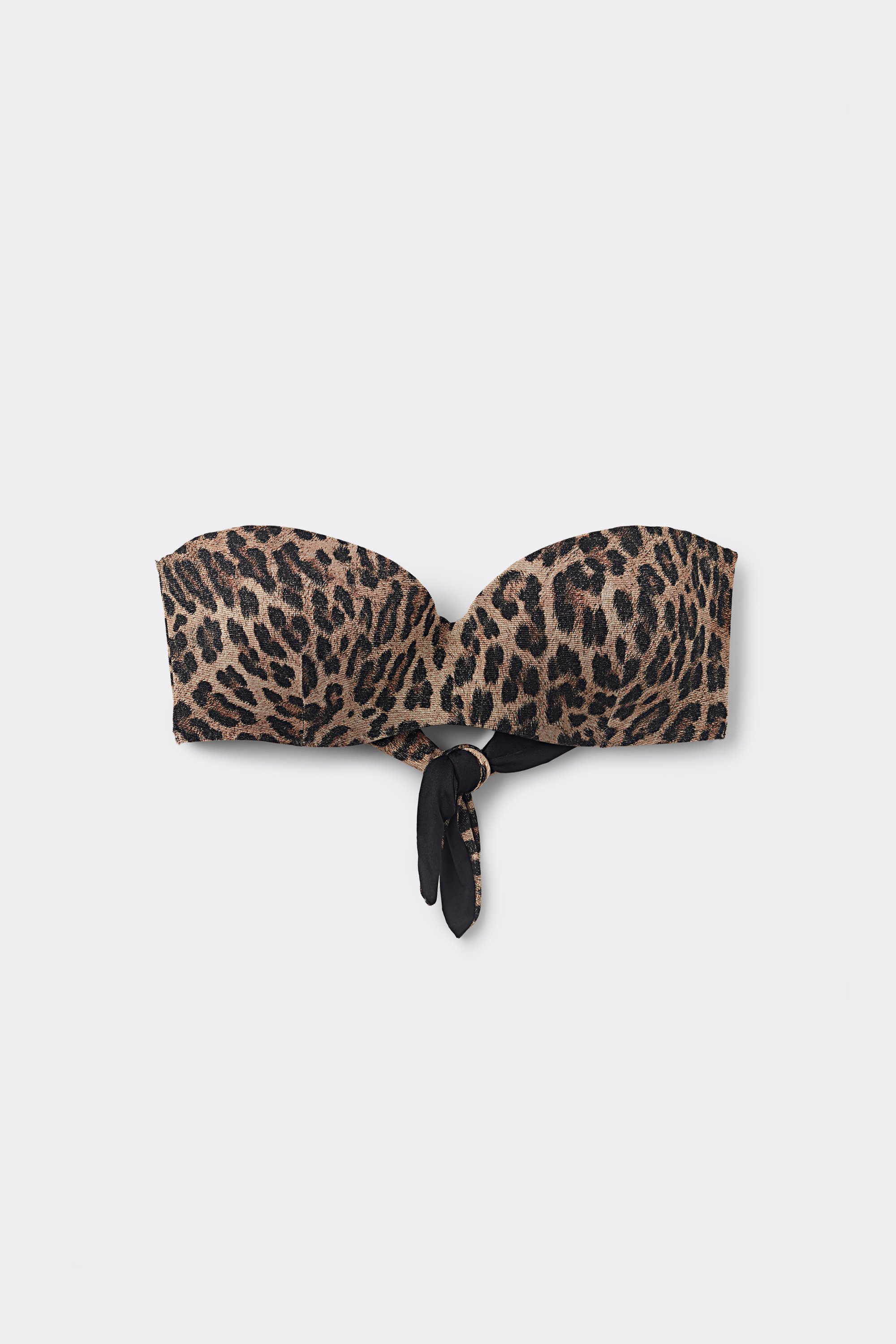 Bright Leopard Padded Bandeau Bikini Top