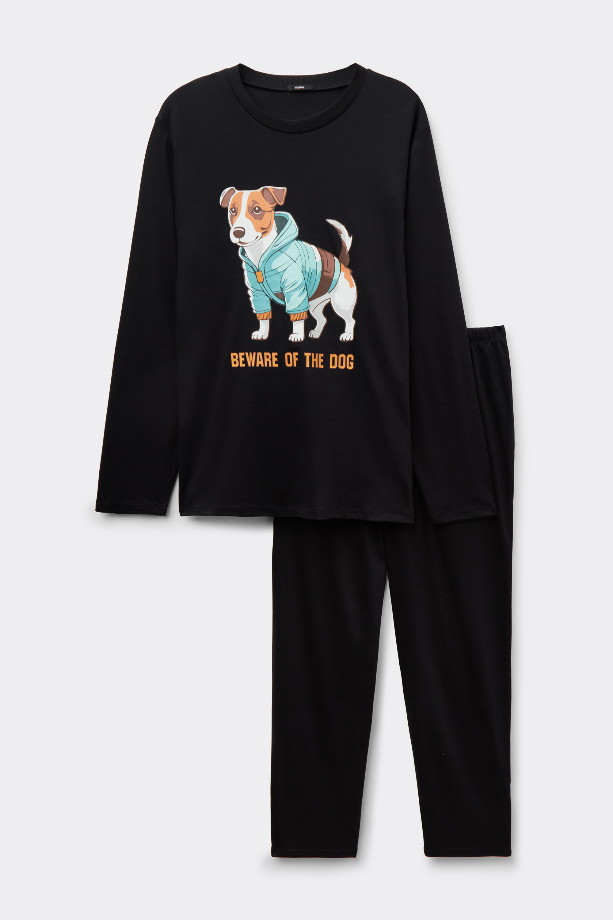 Jack Russell Print Cotton Full Length Pajamas