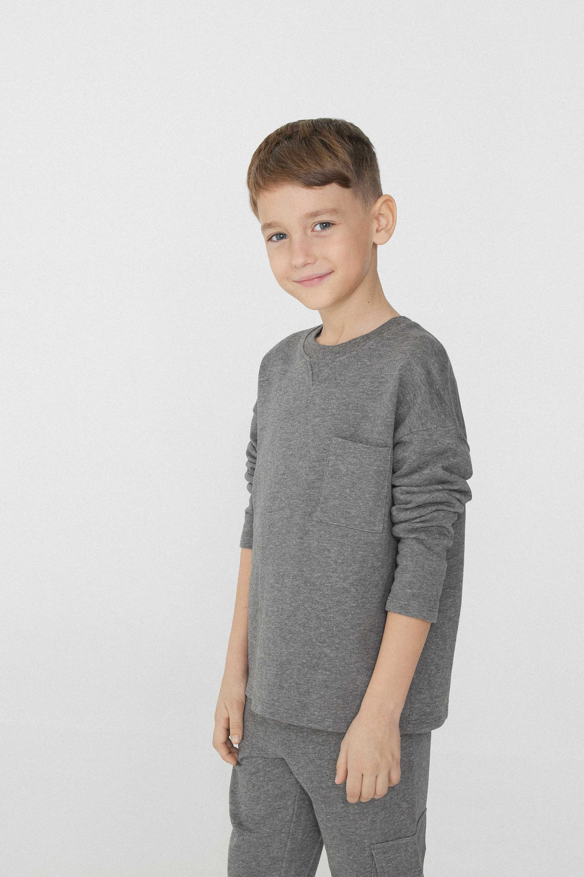 Boys&rsquo; Round Neck Sweatshirt with Long Sleeves and Pocket