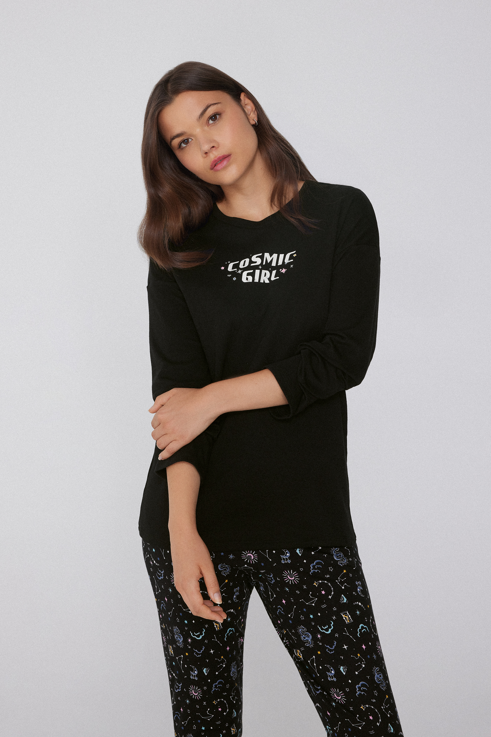 Long-Sleeved Oversized Cotton Top
