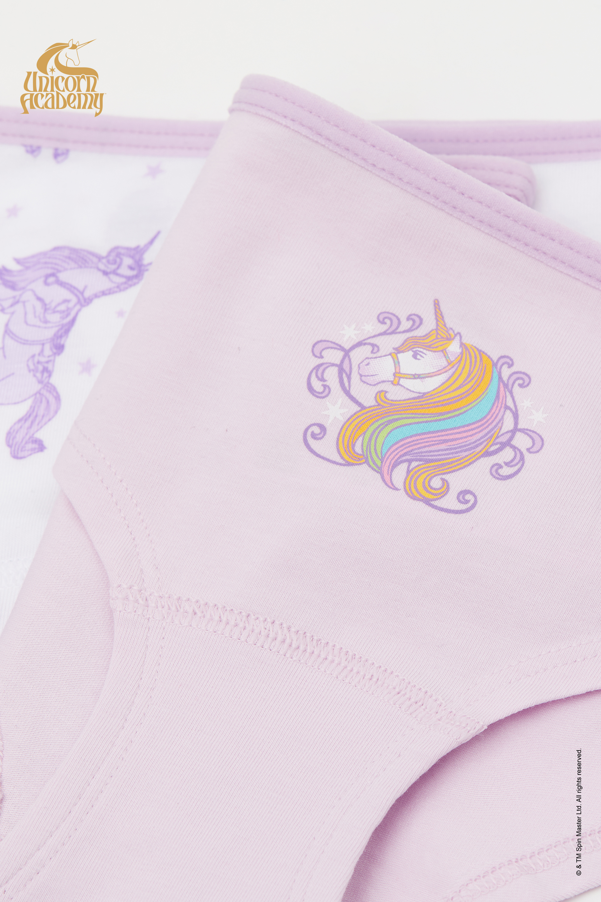 2 Pairs of Girls&rsquo; Cotton Unicorn Academy Shorts