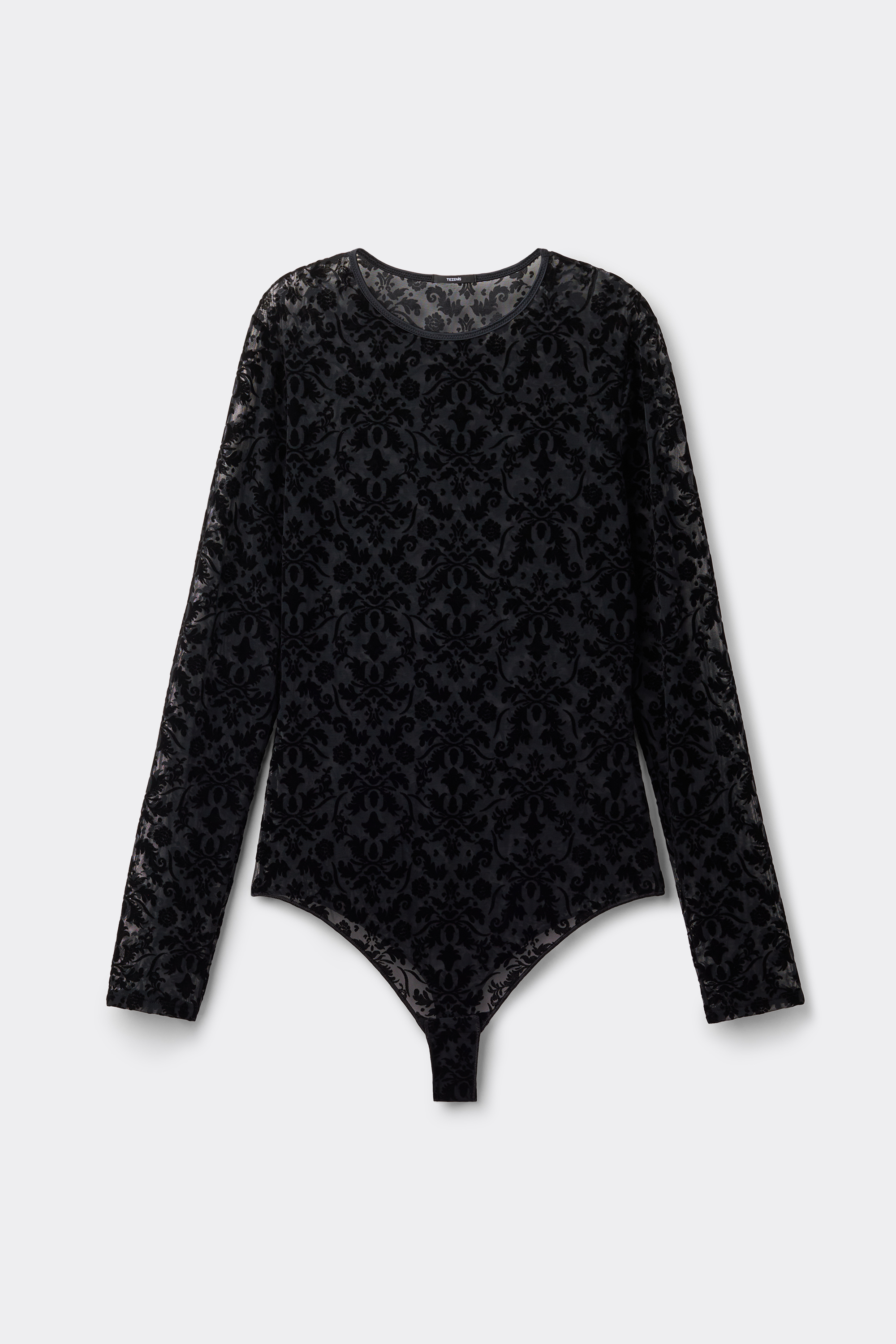 Velvet Noir Long-Sleeved Crew-Neck Bodysuit