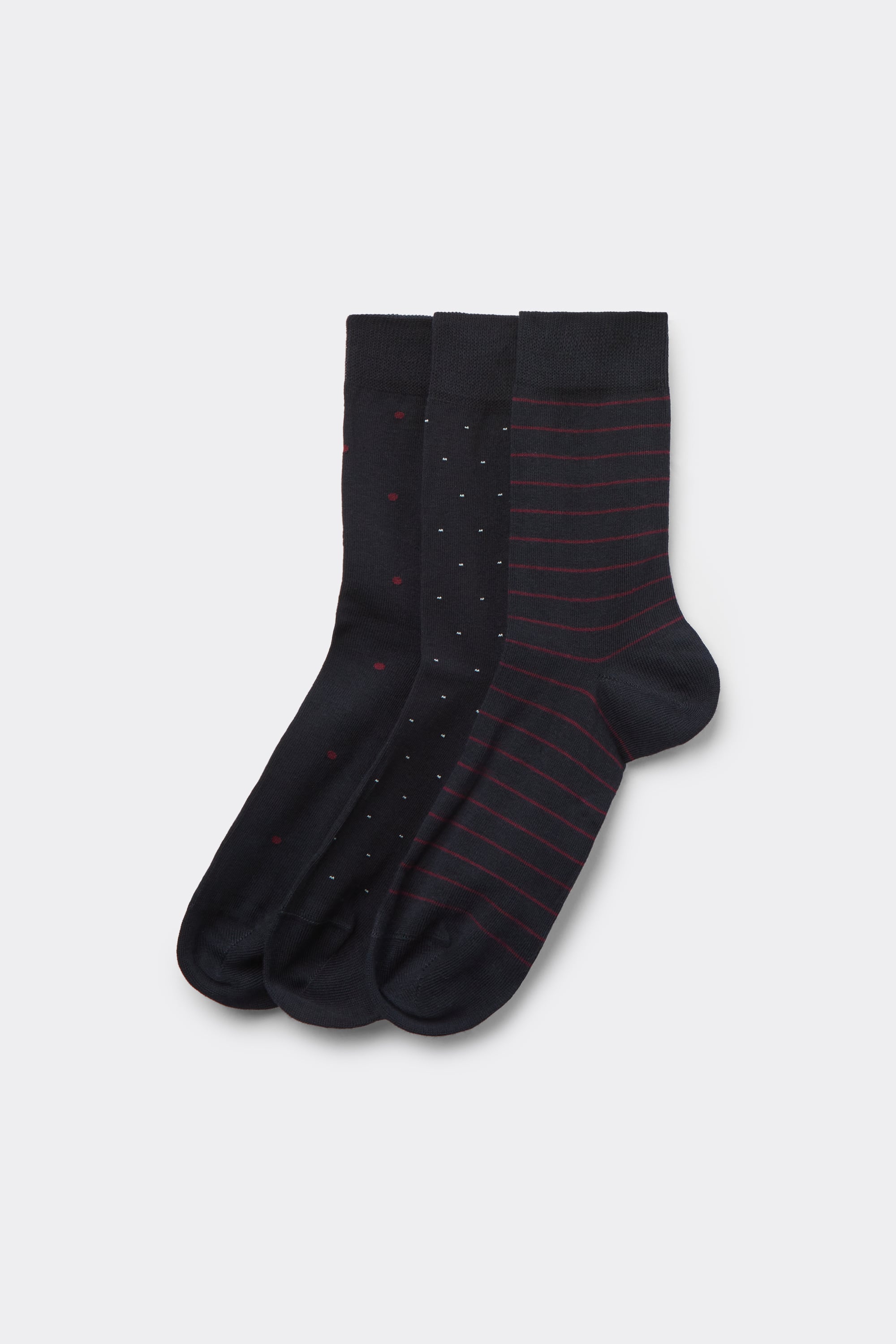 3 Pairs of Men&rsquo;s Short Patterned Cotton Socks