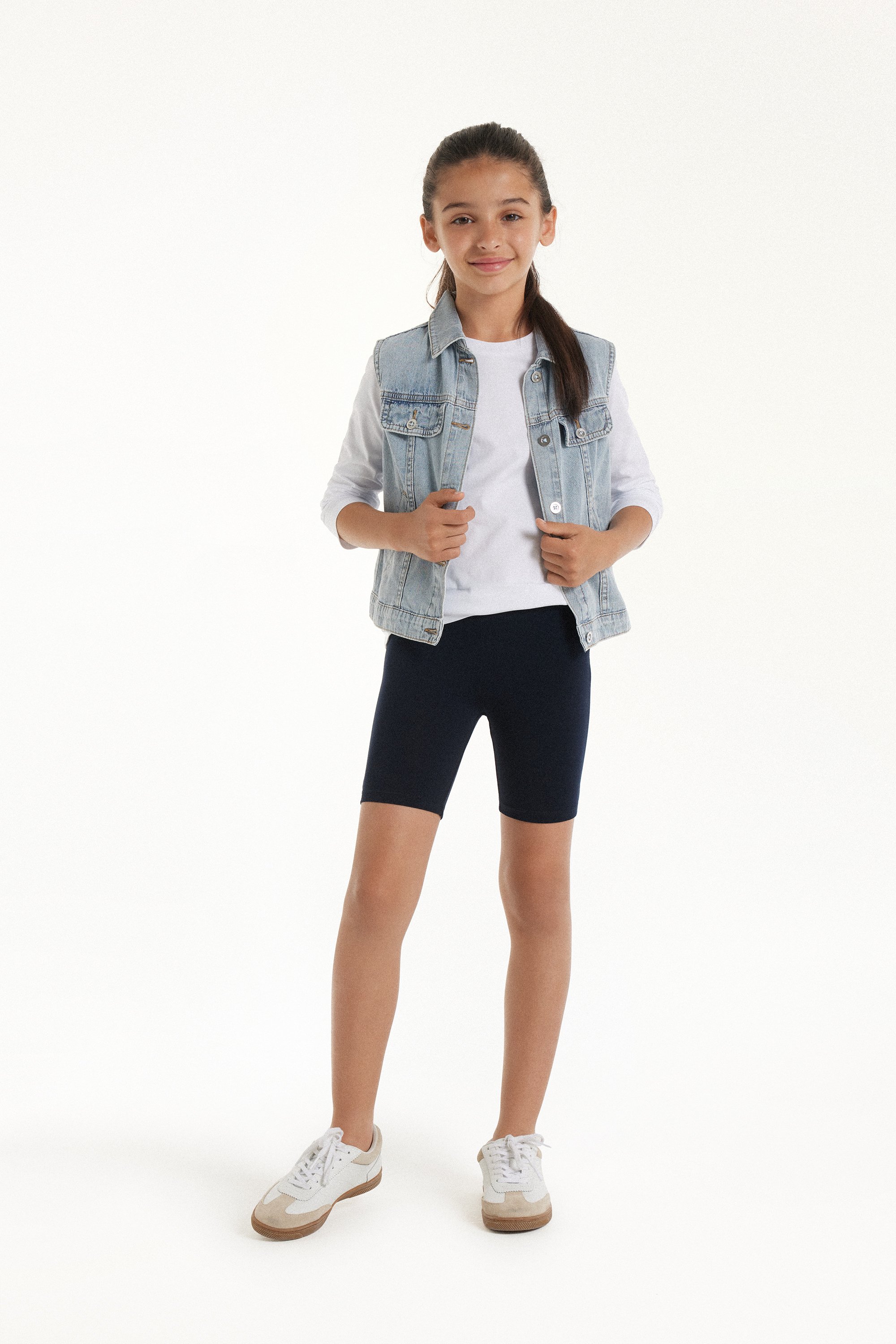 Girls&rsquo; Plain Colour Cotton Cycling Shorts