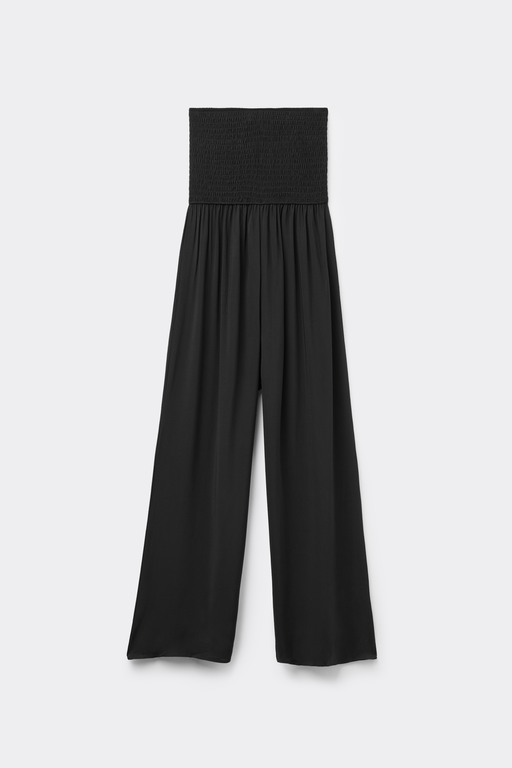 Long Smocked Viscose Bandeau Jumpsuit