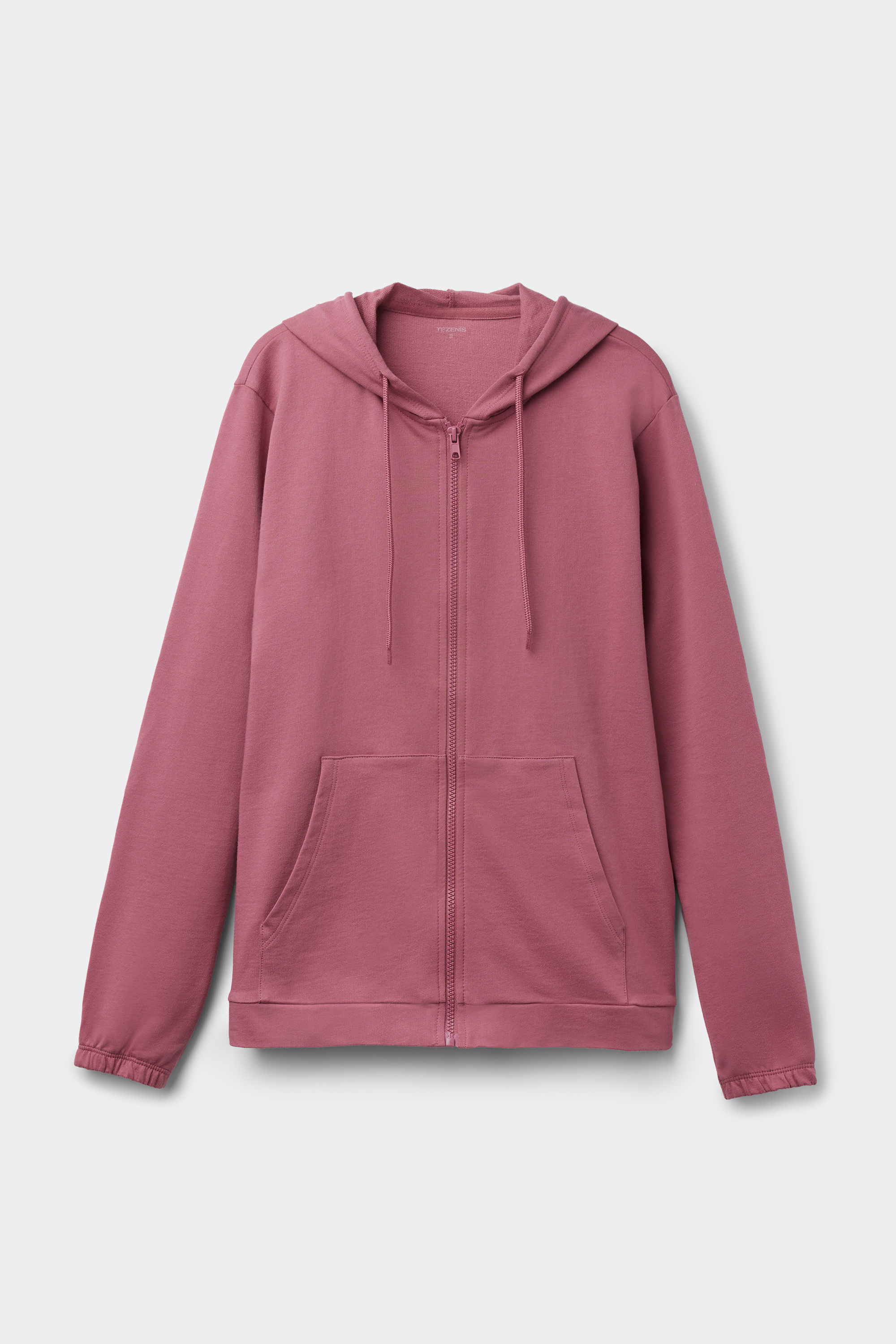 Lightweight Hooded Sweatshirt with Zip and Drawstring