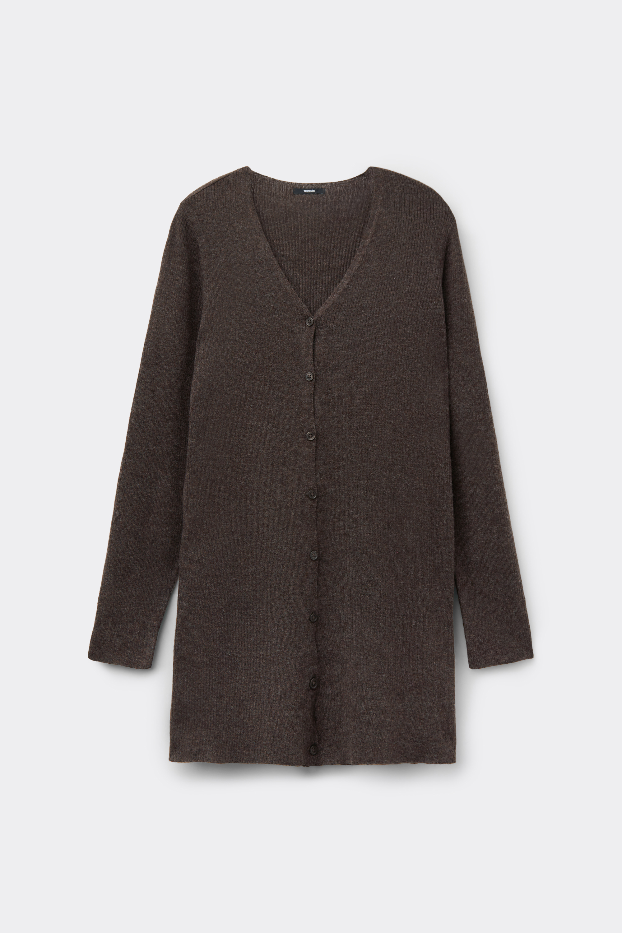 Cardigan Long &Eacute;pais C&ocirc;tel&eacute; Col en V avec Laine