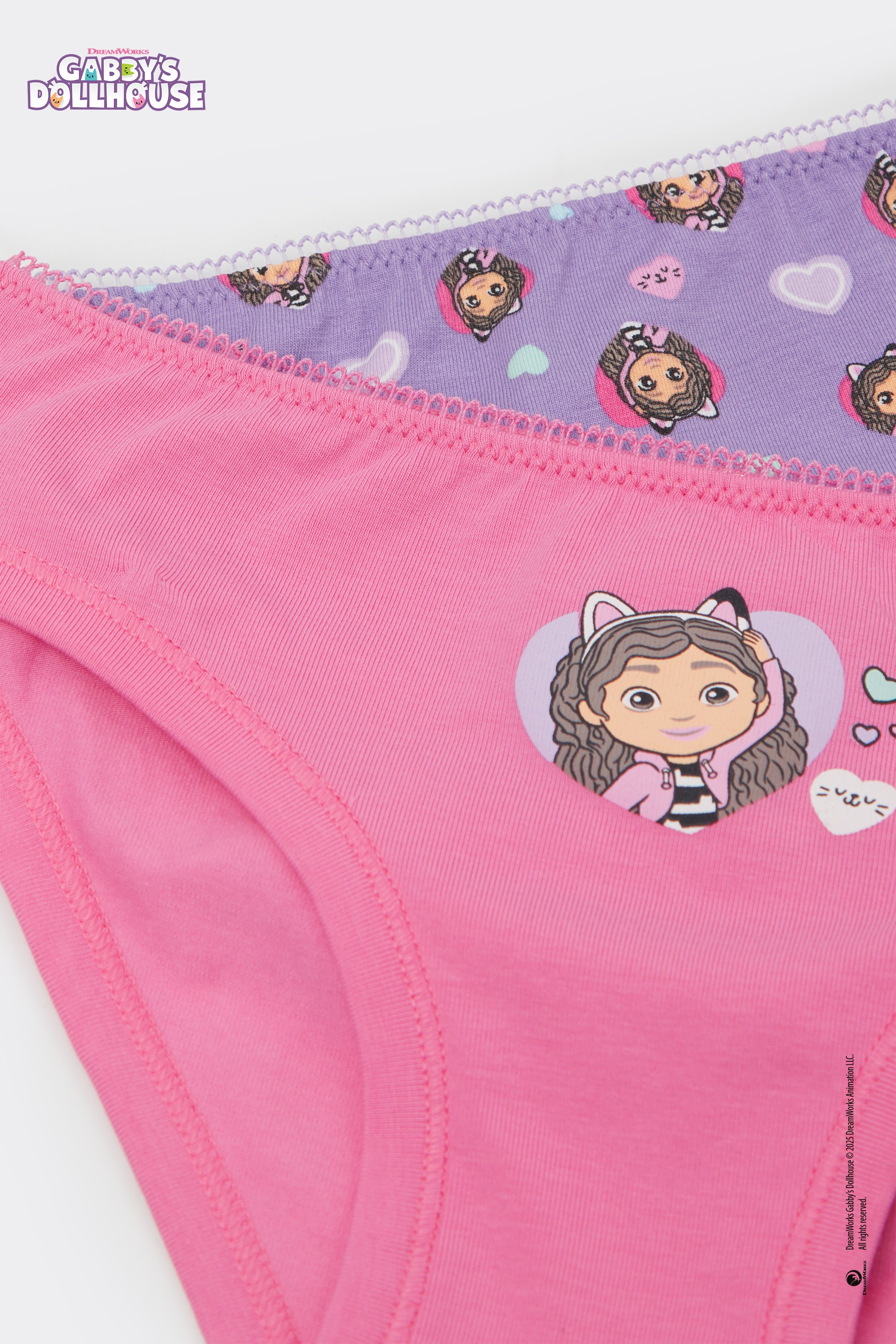 2 Pairs of Girls&rsquo; Gabby Print Cotton Knickers