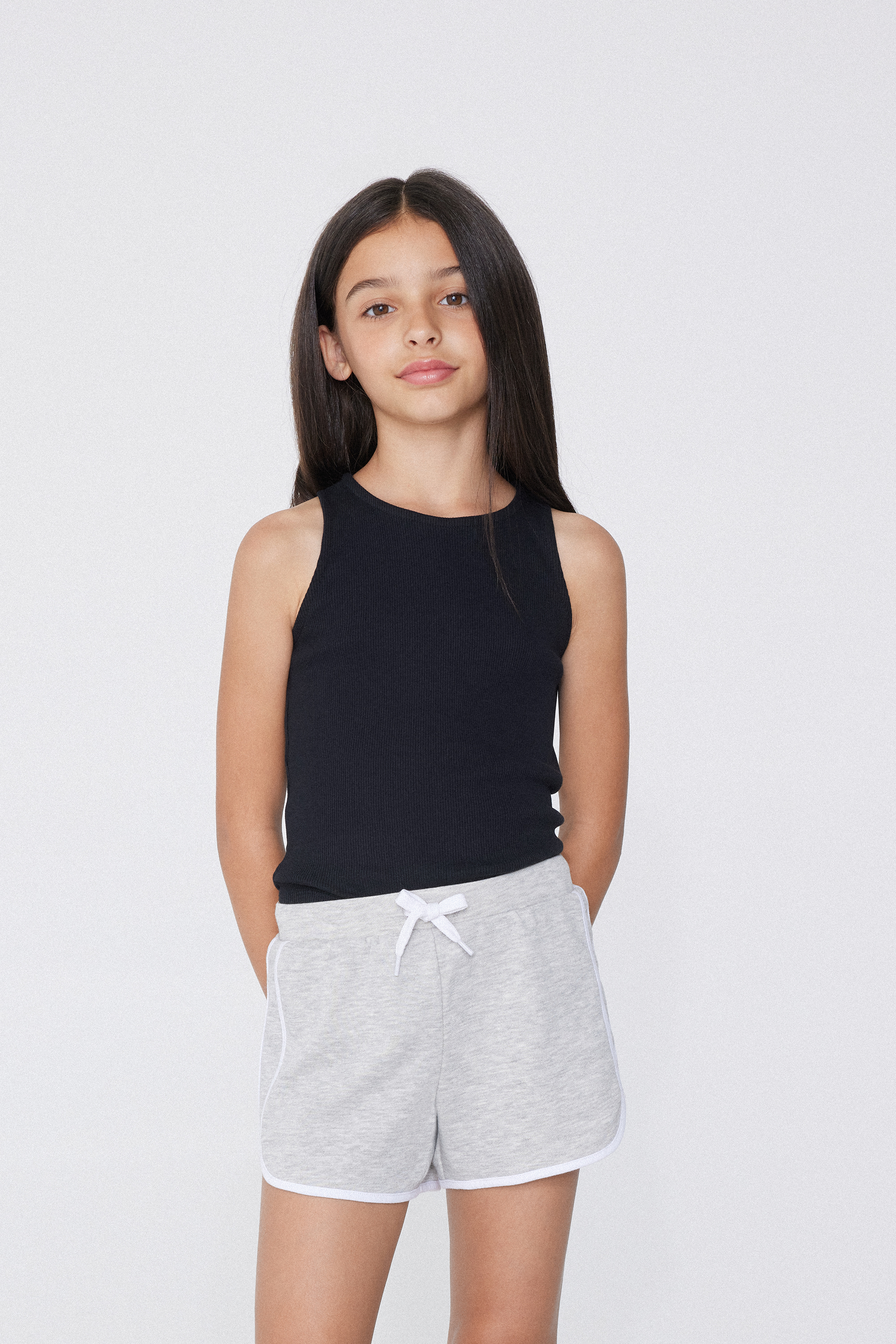 Girls&rsquo; Ribbed Camisole with Wide Shoulder Straps