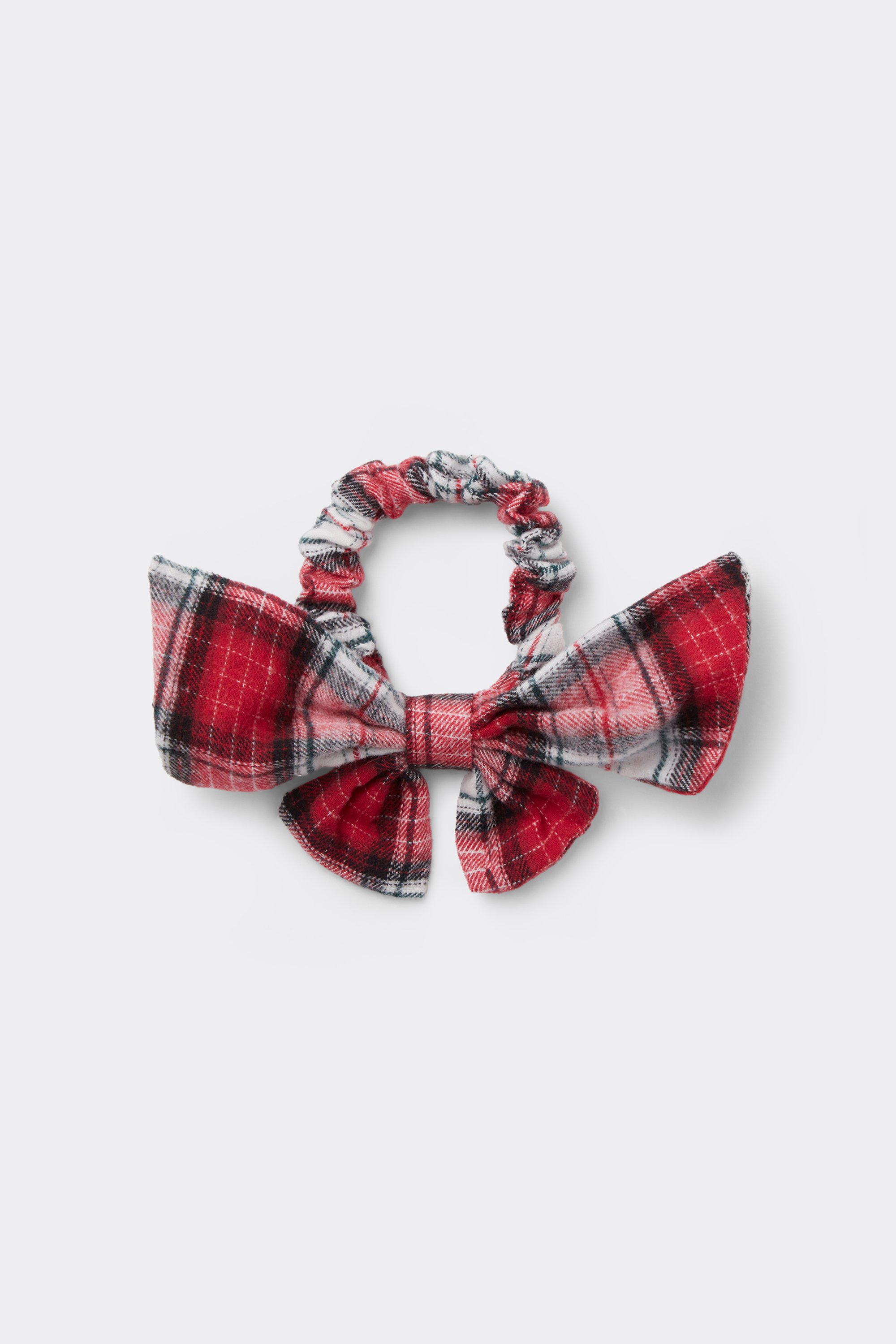 Tartan-Haargummi mit Schleife aus Flanell