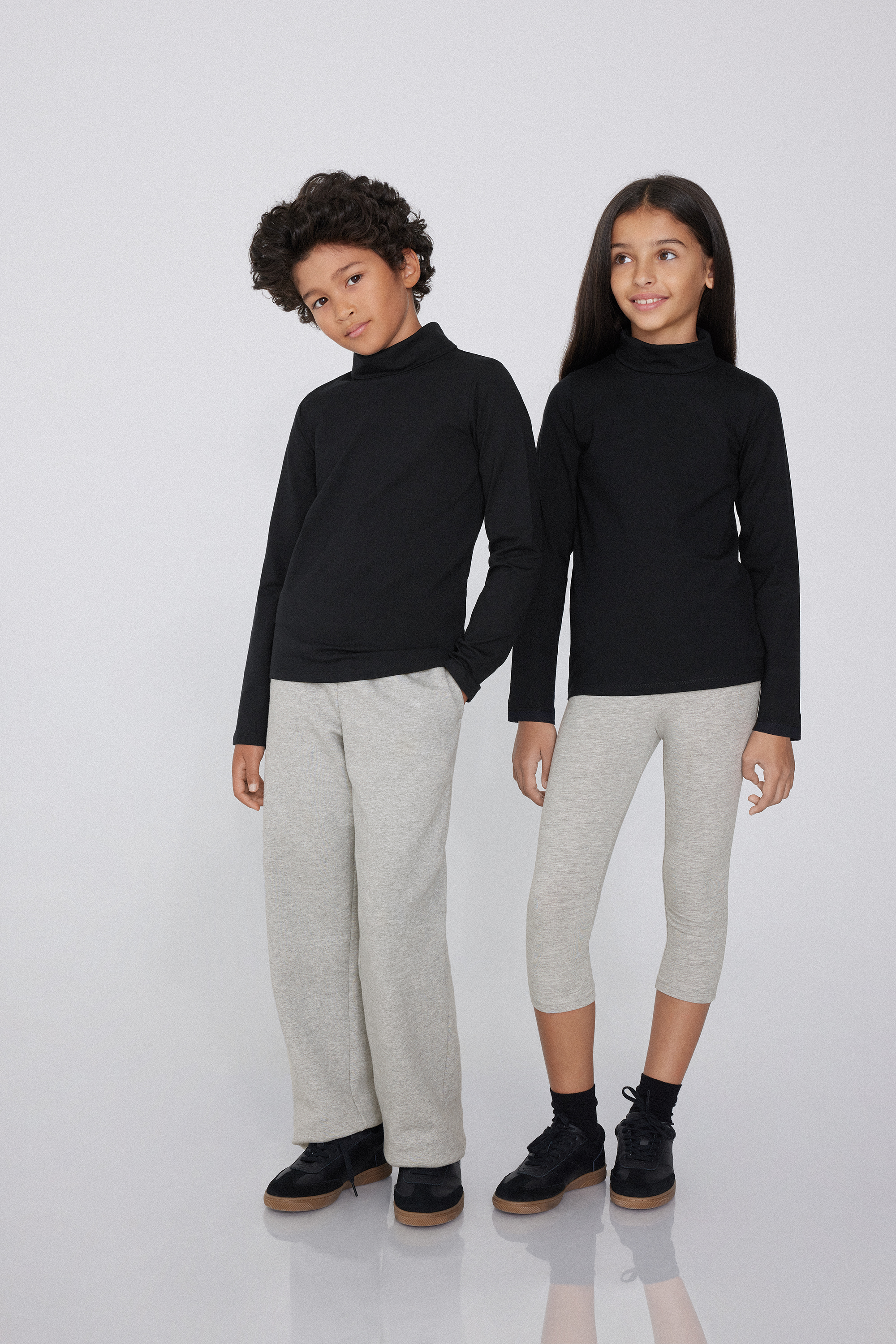 Бавовняна Водолазка Унісекс для Дітей з Термоефектом із Високим Коміром і Довгими Рукавами