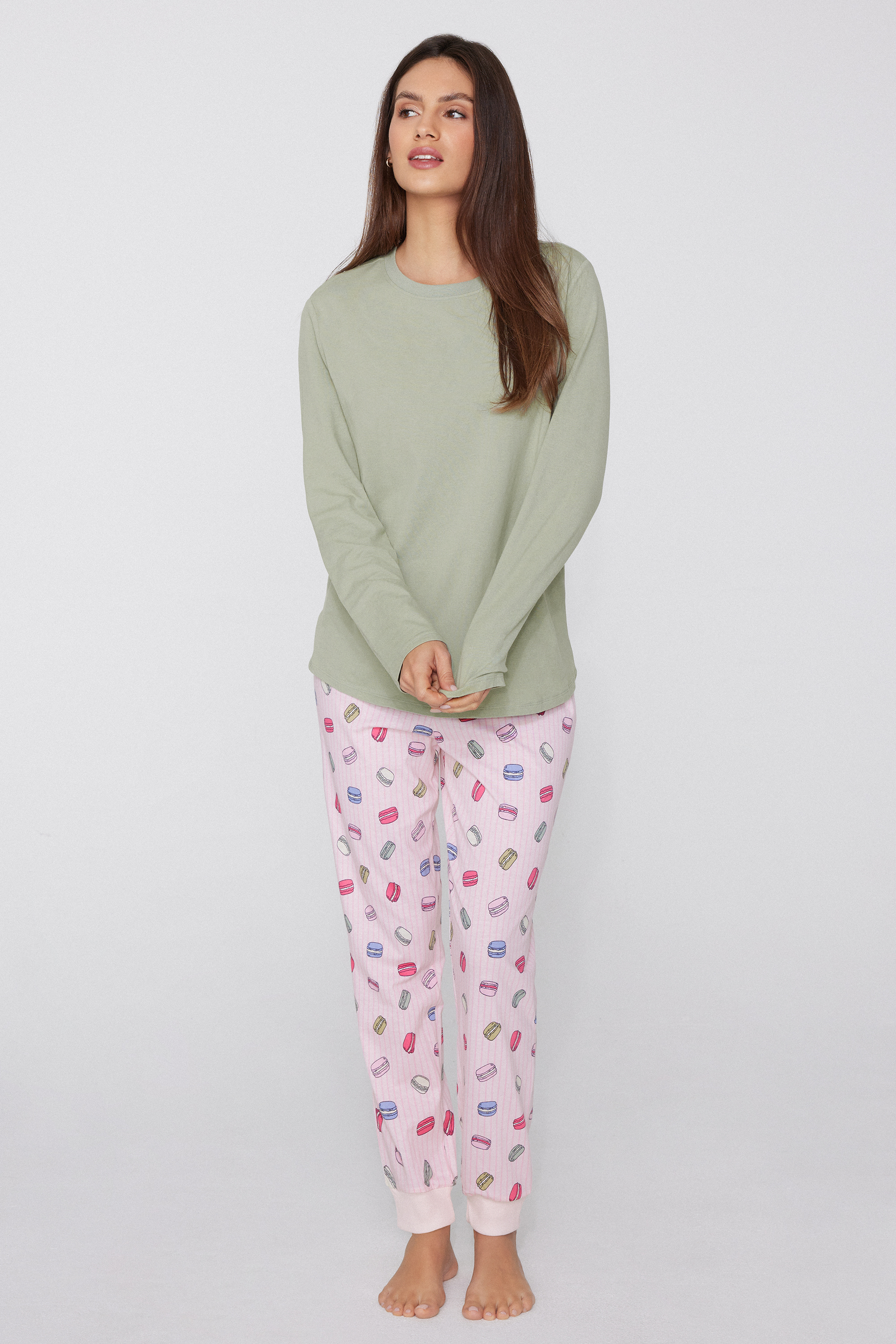 Langarm-Rundhalsshirt aus Baumwolle mit Modal