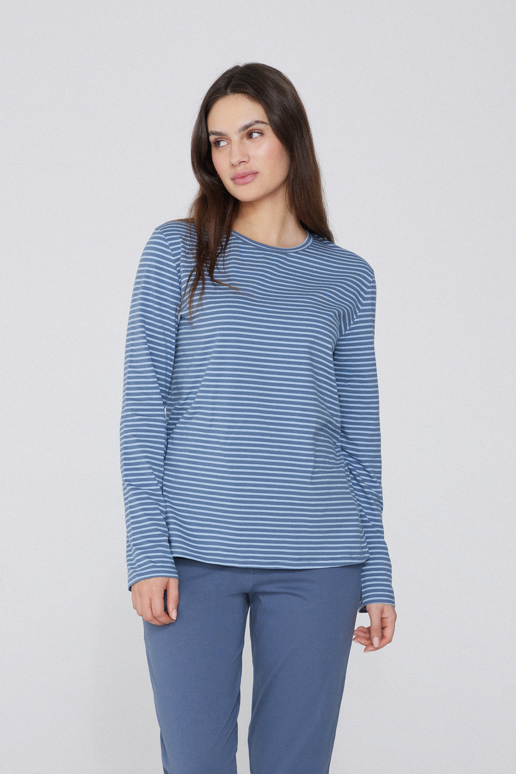 Long Sleeve Striped Cotton Top