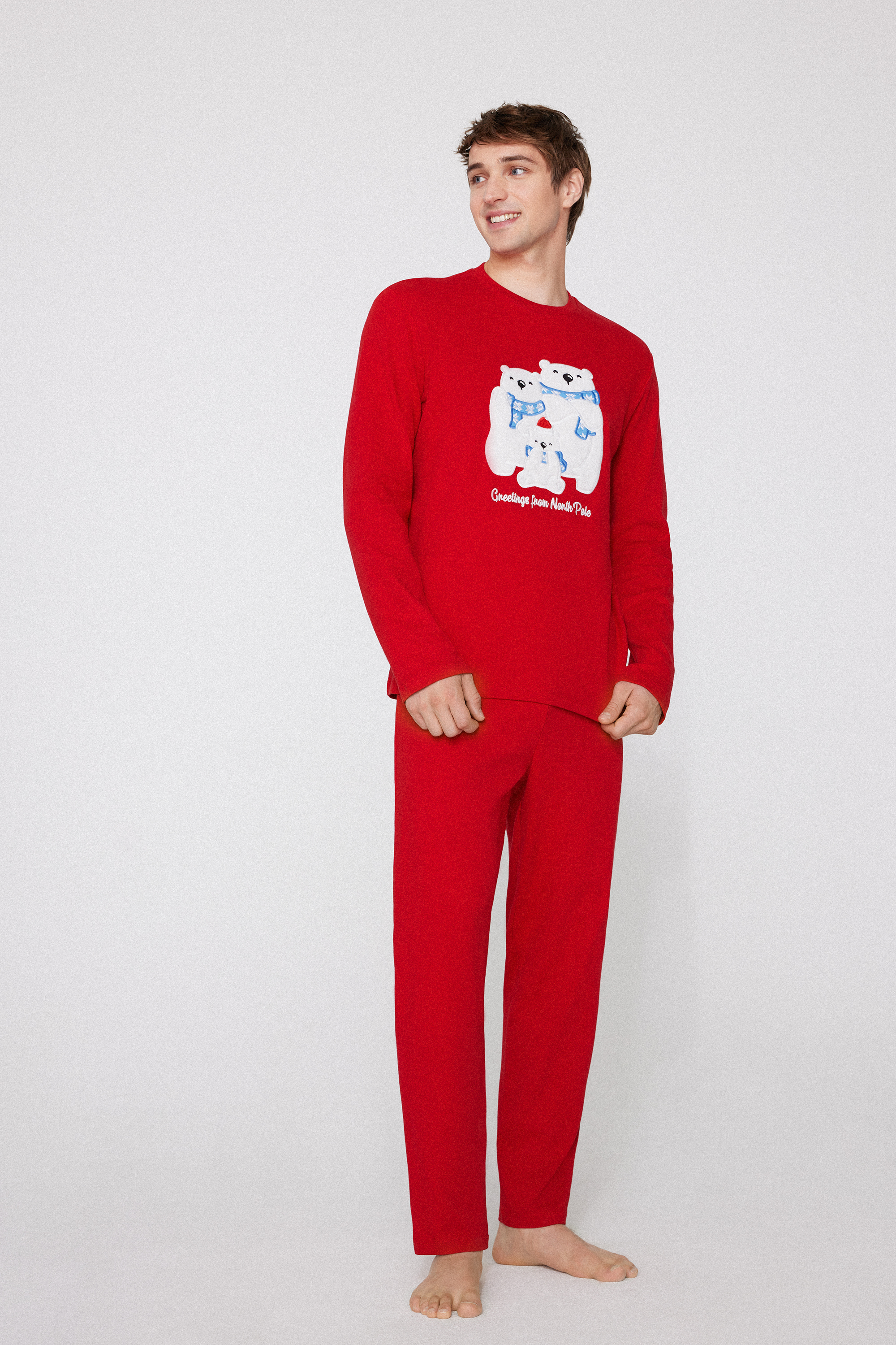Full-Length Heavyweight Cotton North Pole Patch Pajamas