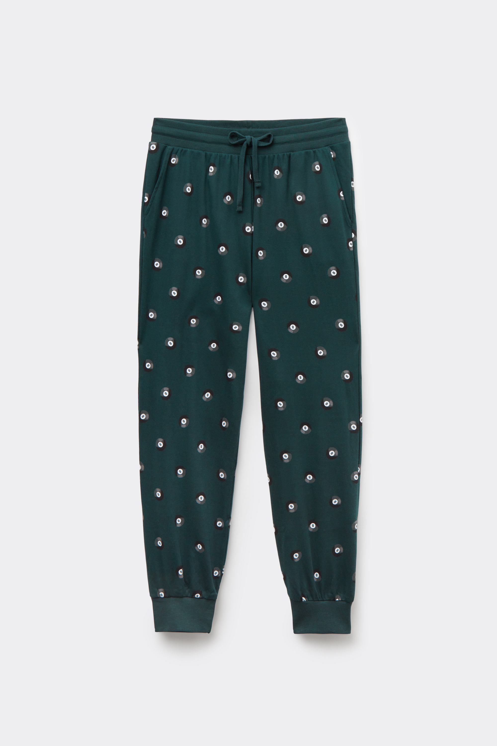 Printed Heavy Cotton Jogger Pants with Pockets
