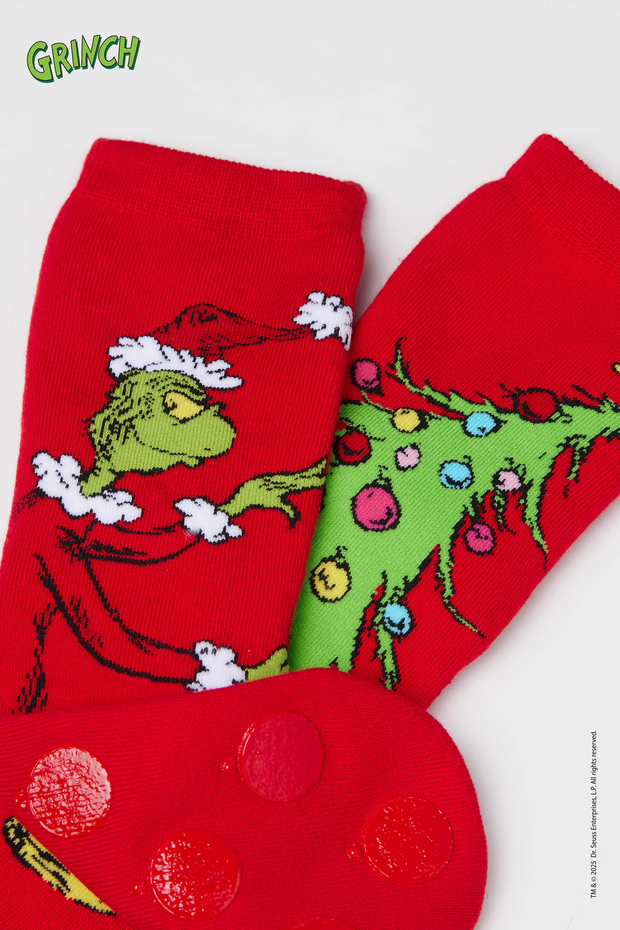 Women's Grinch Print Non-Slip Short Socks