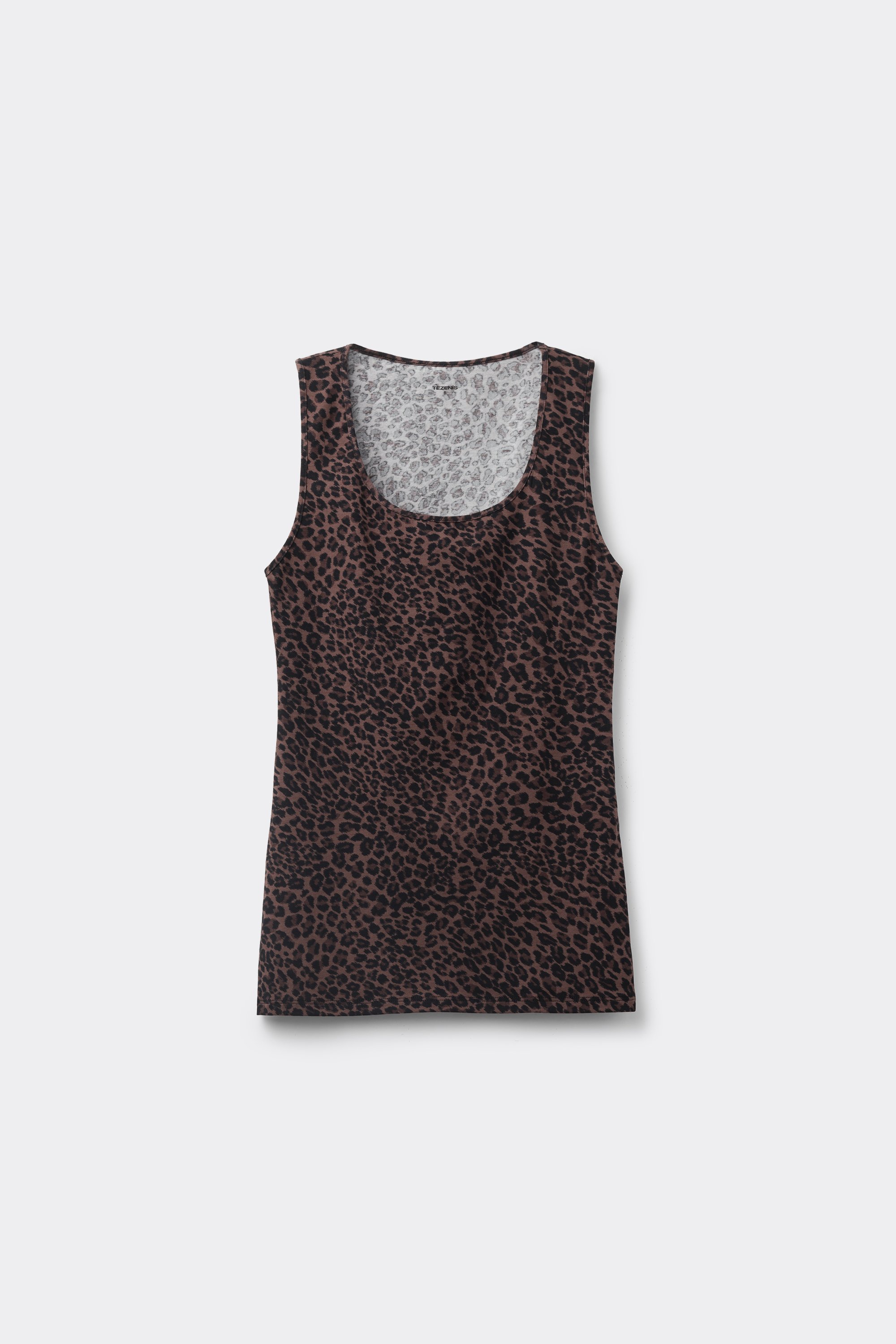 Kurzes wattiertes Sporttop mit Print und schmalen Tr&auml;gern