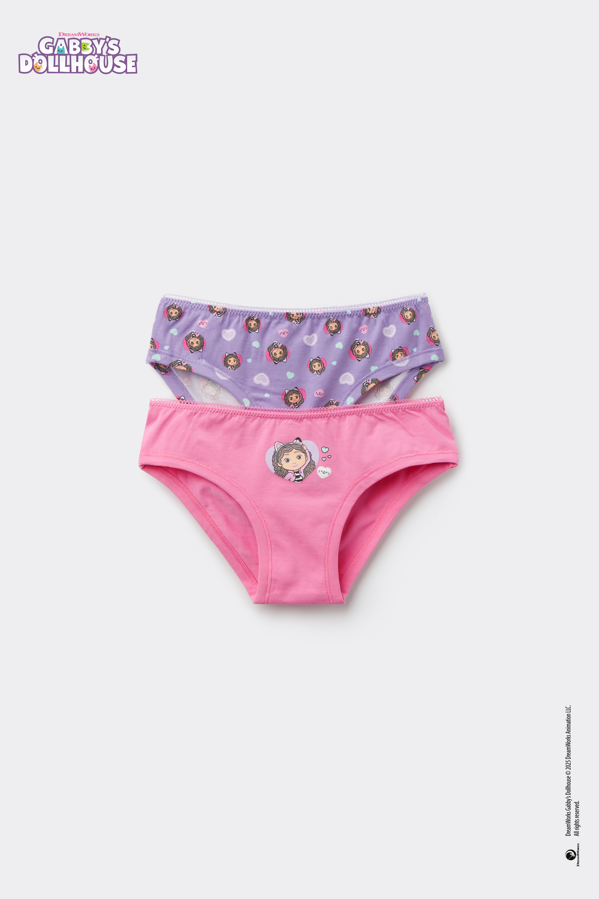 2 Pairs of Girls&rsquo; Gabby Print Cotton Knickers