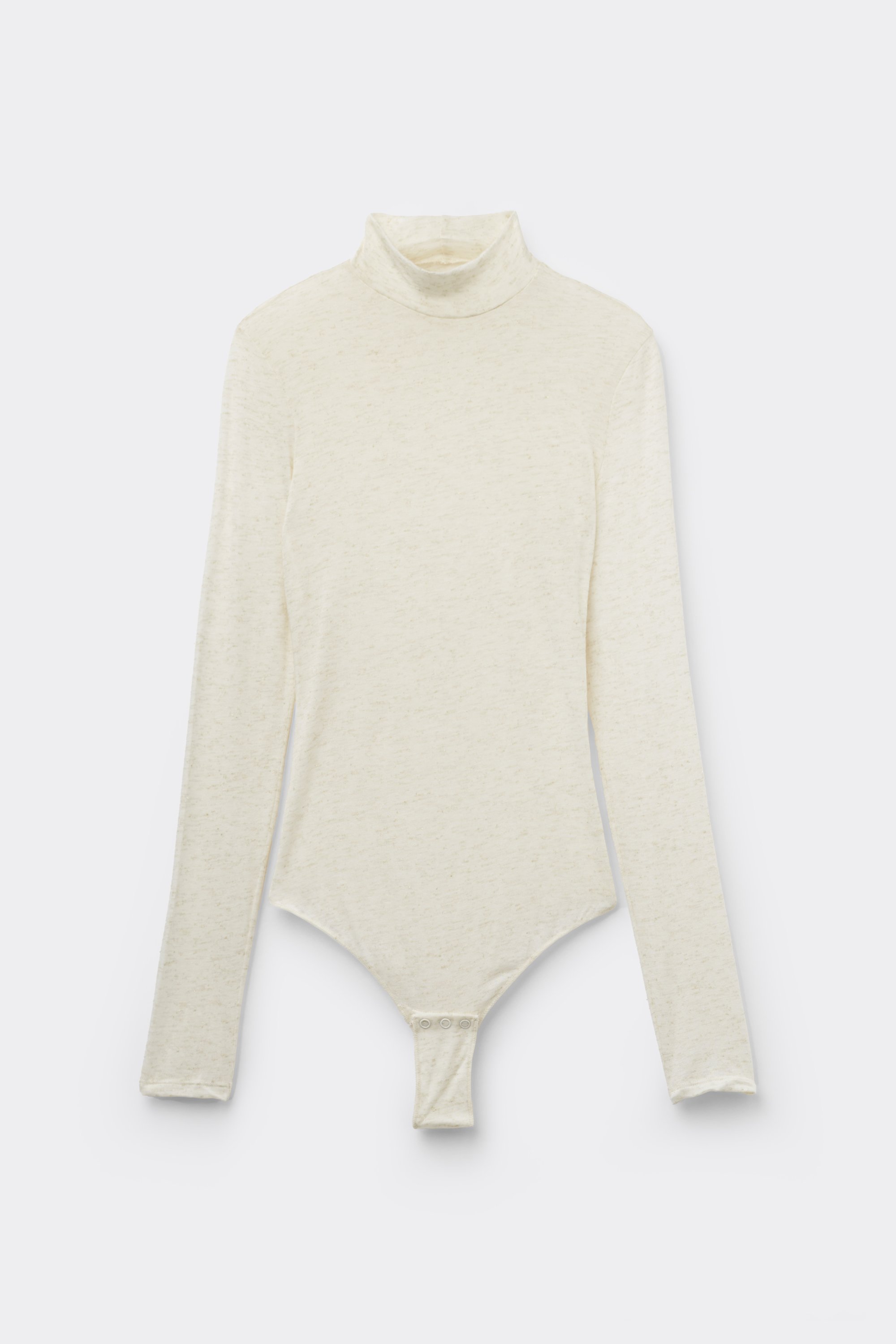 Body Manches Longues en Laine M&eacute;rinos Lam&eacute;e et Viscose